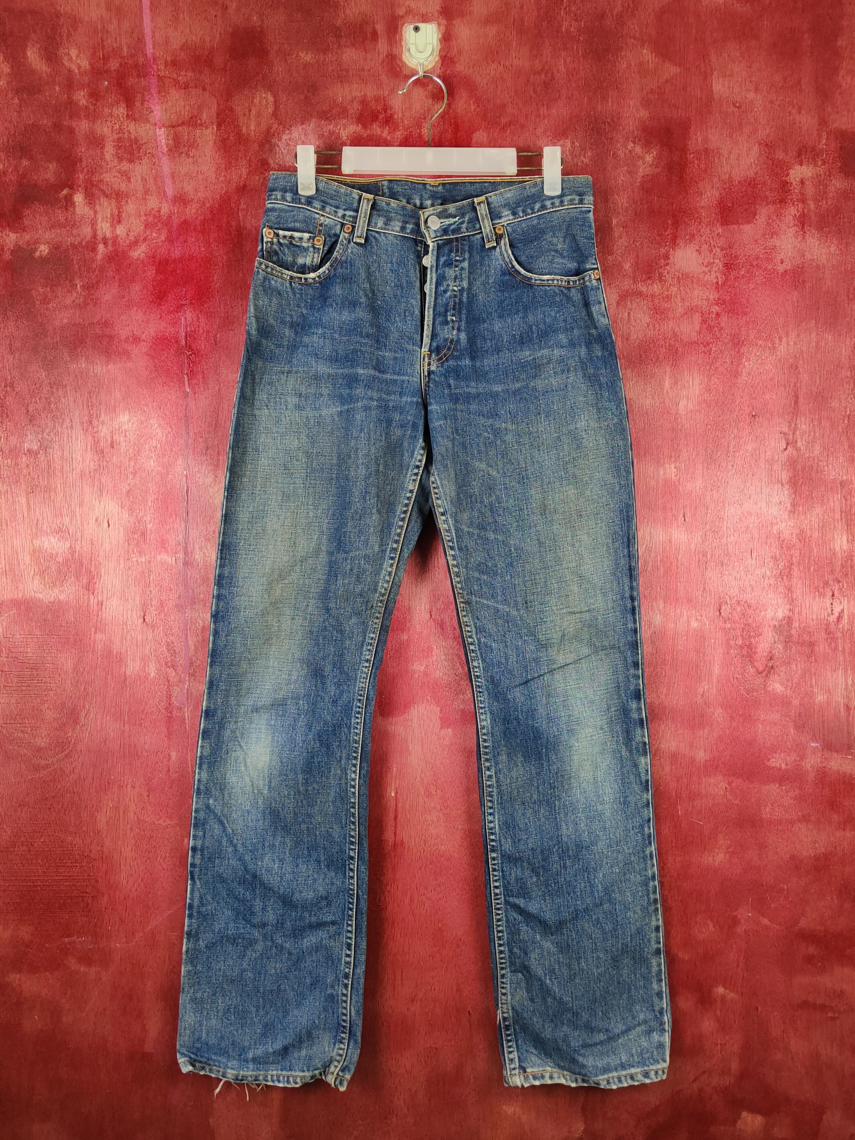 Levi's Levi's Dark Blue Faded Distressed Ripped Jeans #S1836 Size US 28 / EU 44 - 1 Thumbnail