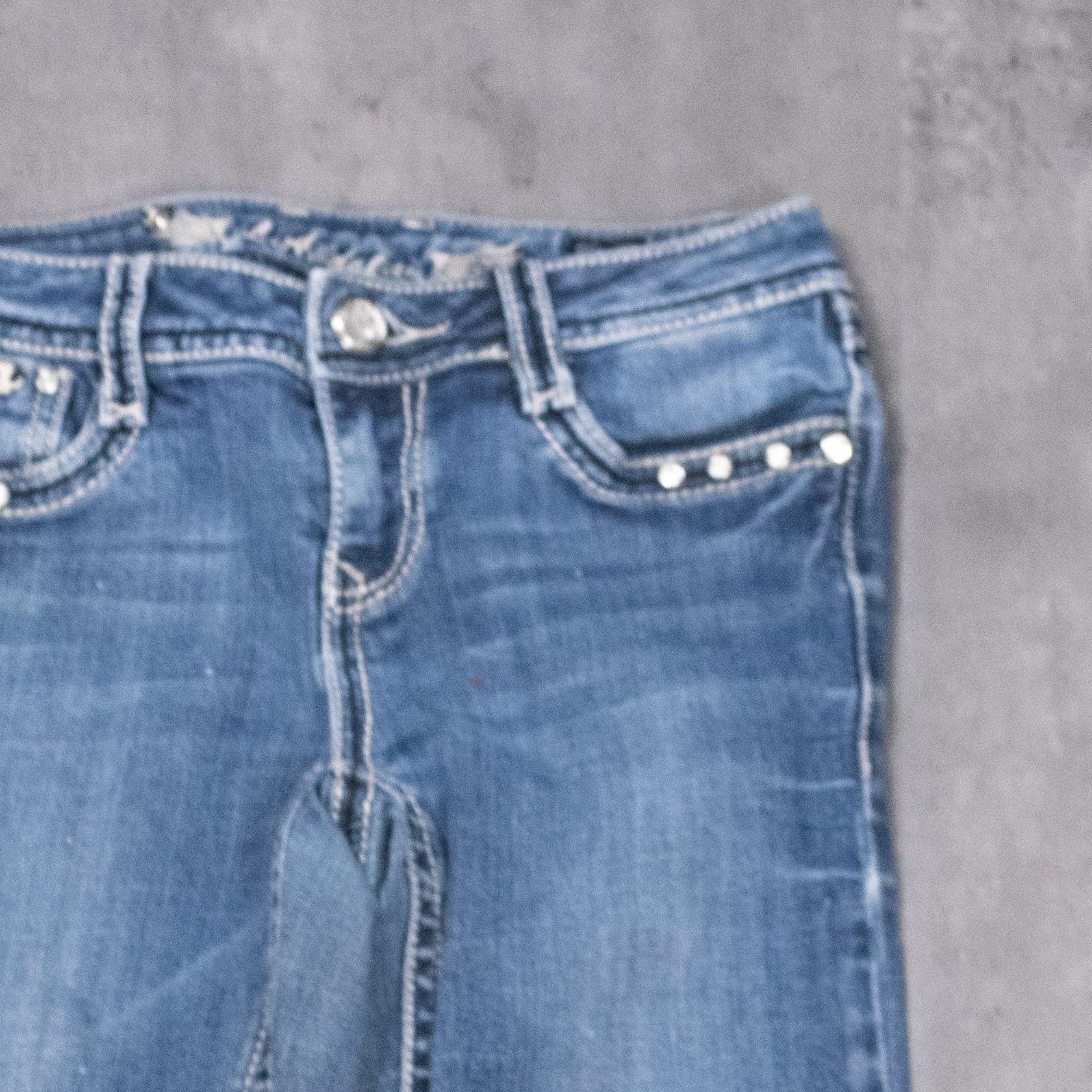 True Religion Y2K's 00's LA Idol's Gem Embellished Skinny Denim Jean's Size US 26 / EU 42 - 7 Thumbnail