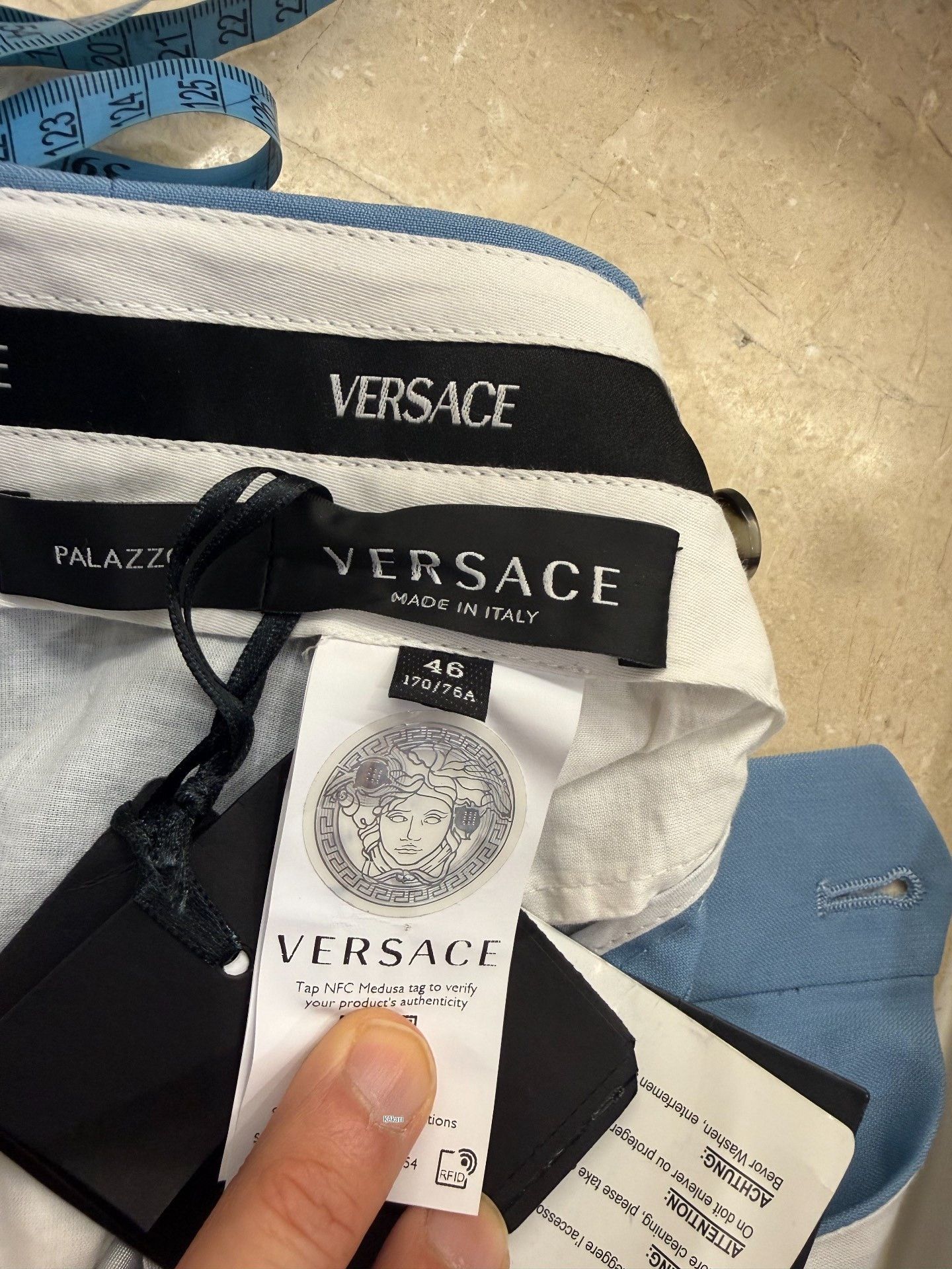 Versace Versace Light Blue Wool Trousers Size 46 Size US 30 / EU 46 - 7 Thumbnail