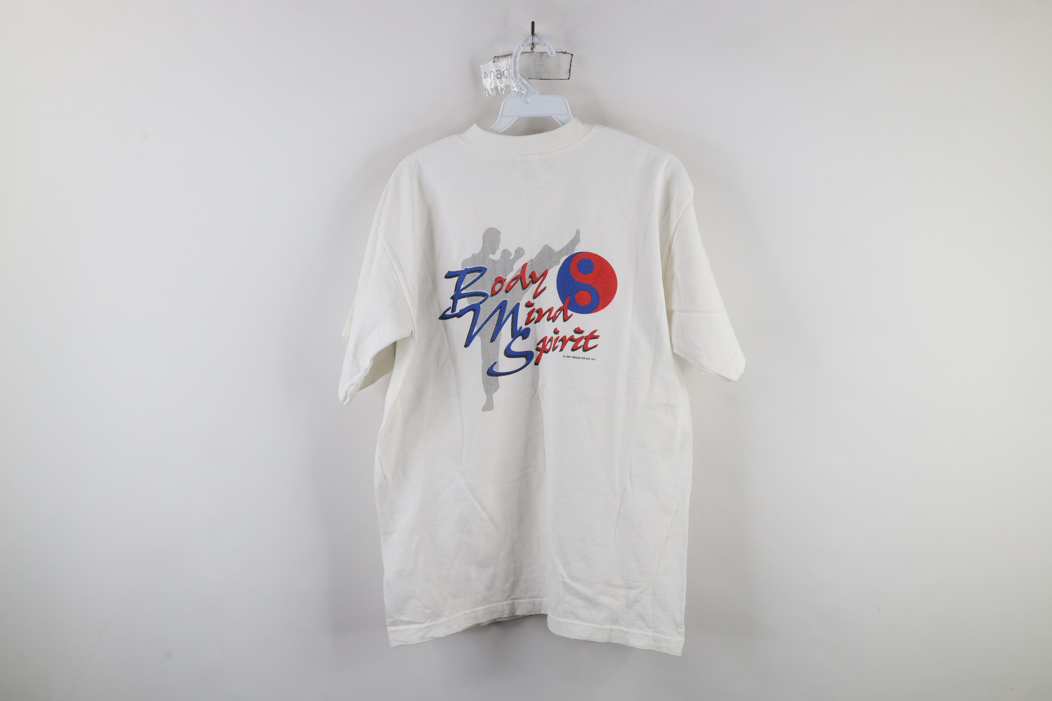 Vintage Vintage 90s Martial Arts America T-Shirt White Cotton Size US M / EU 48-50 / 2 - 11 Thumbnail