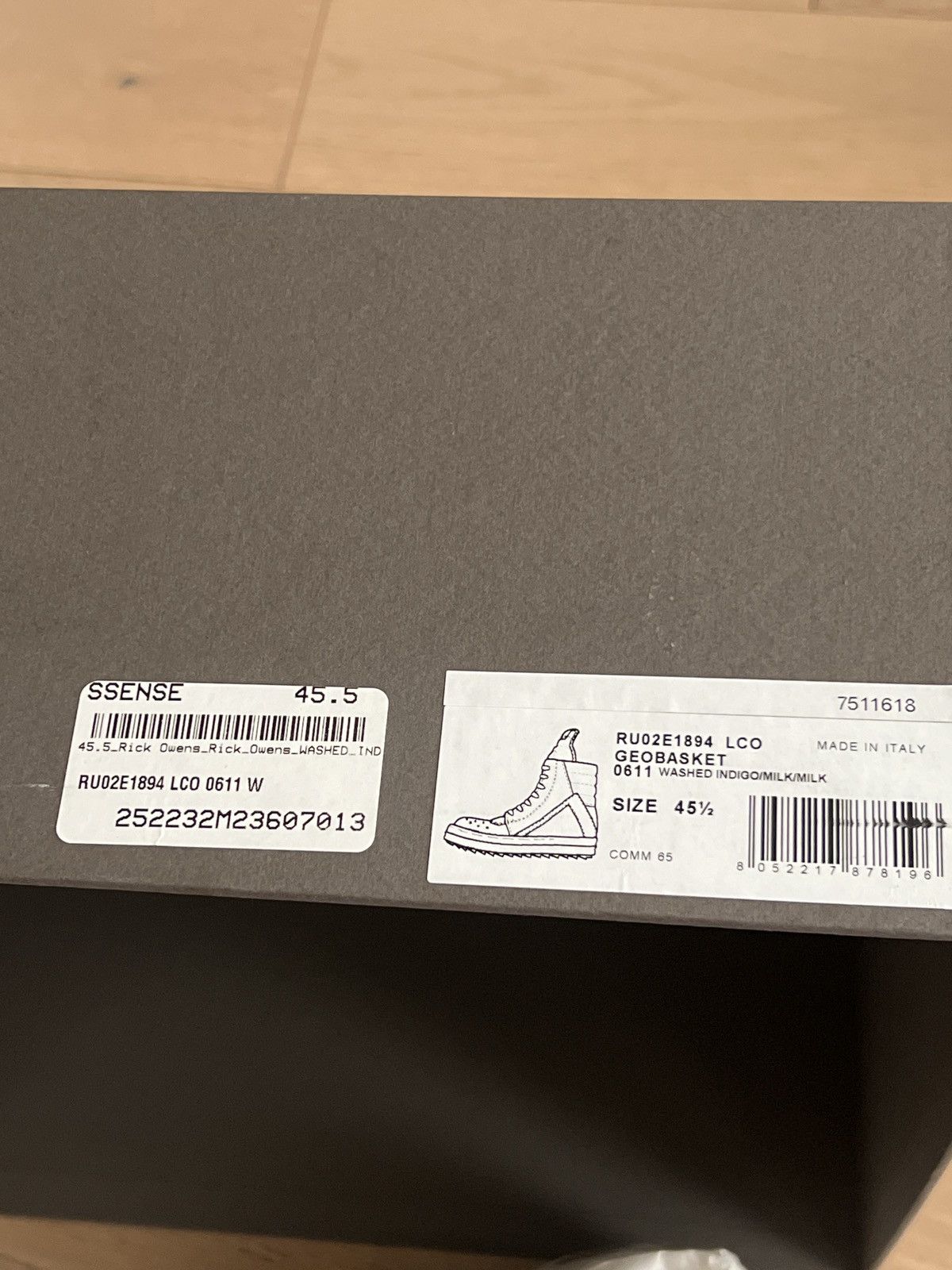 Rick Owens Rick Owens Gray Concordians Geobasket Sneakers Size US 12.5 / EU 45-46 - 7 Thumbnail
