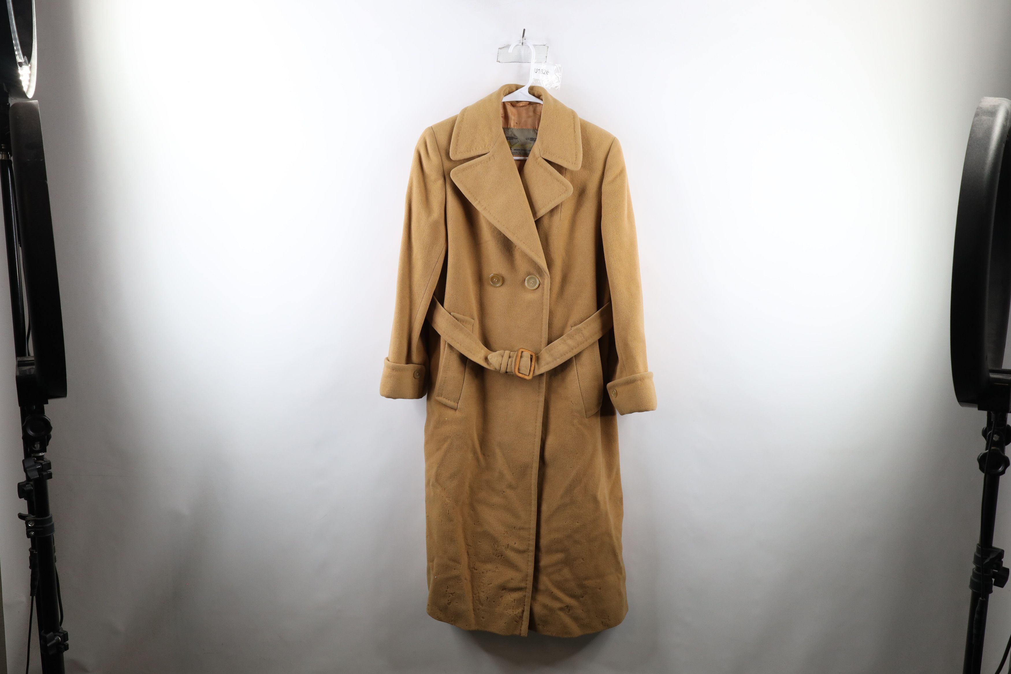 Vintage 40s Aquascutum Wool Overcoat Jacket Beige England