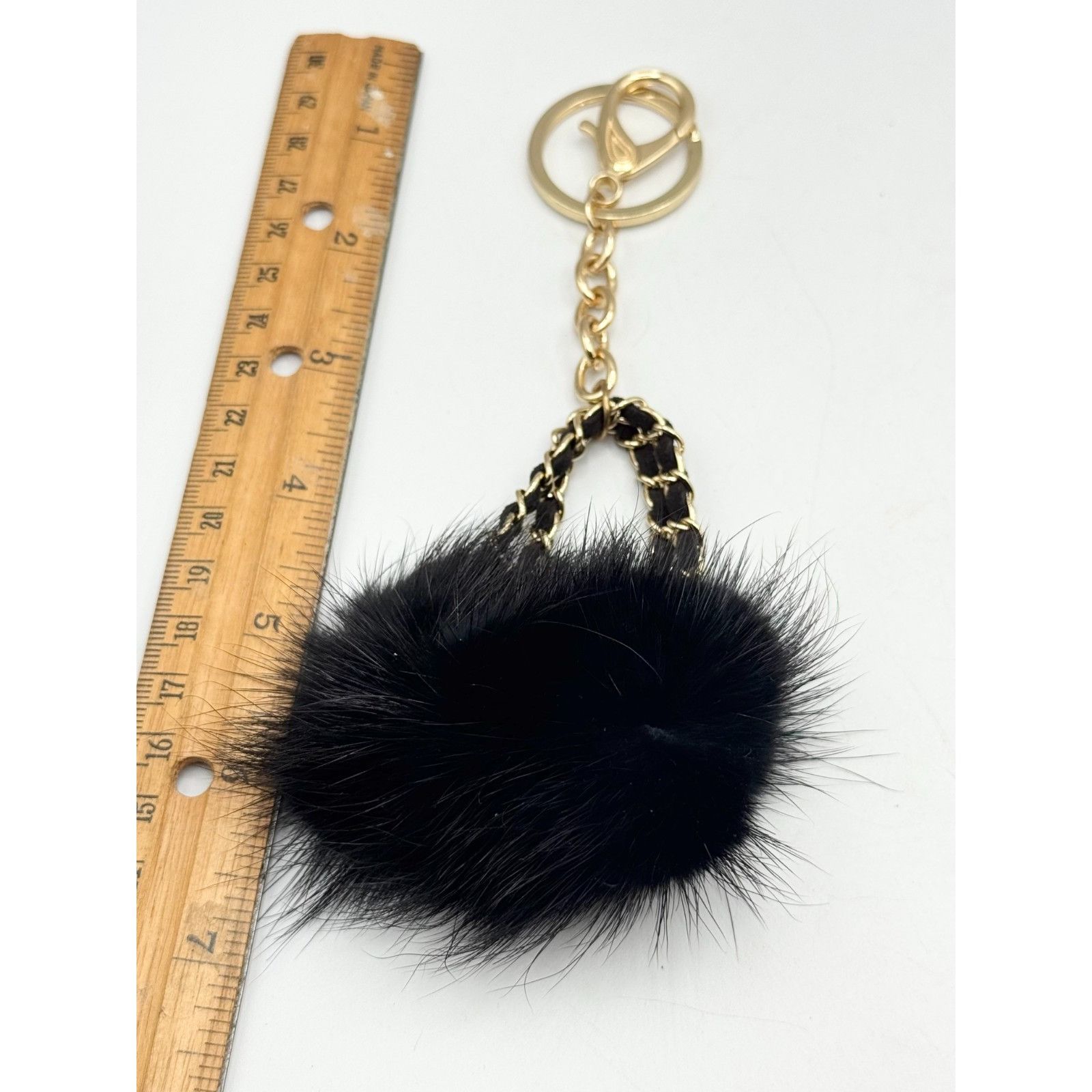 Other Genuine Rabbit fur black purse charm bag key chain Size ONE SIZE - 7 Thumbnail