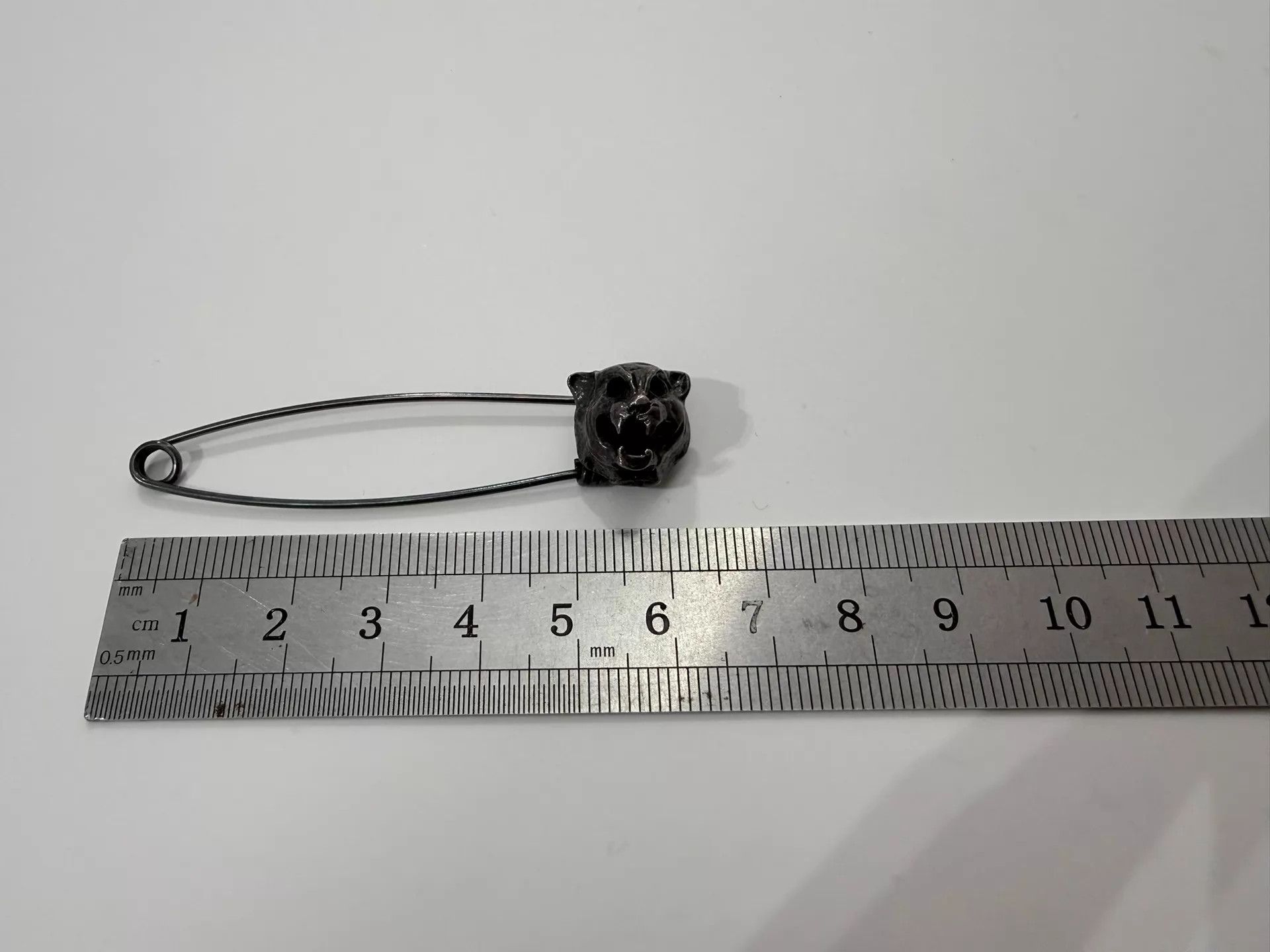 Saint Laurent Paris Saint Laurent 14AW 925 Silver Lynx Head Aged Brooch Size ONE SIZE - 3 Thumbnail