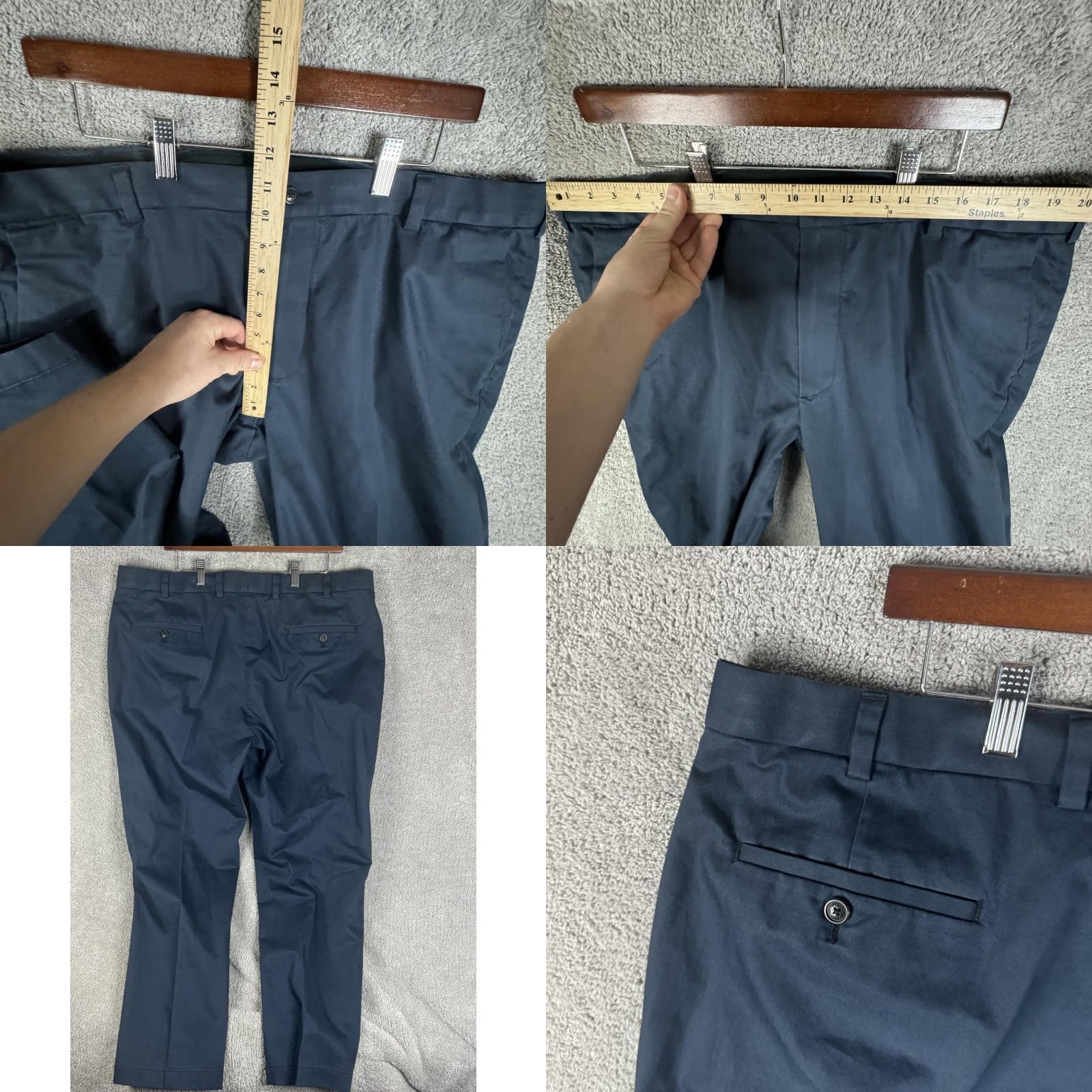 Brooks Brothers Brooks Brothers Clark Fit Advantage Chino Pants Mens 42x30 Navy Blue Stretch Cotton Spandex Flat Front Straight Leg Zip Front Pocketed Size US 42 / EU 58 - 8 Thumbnail