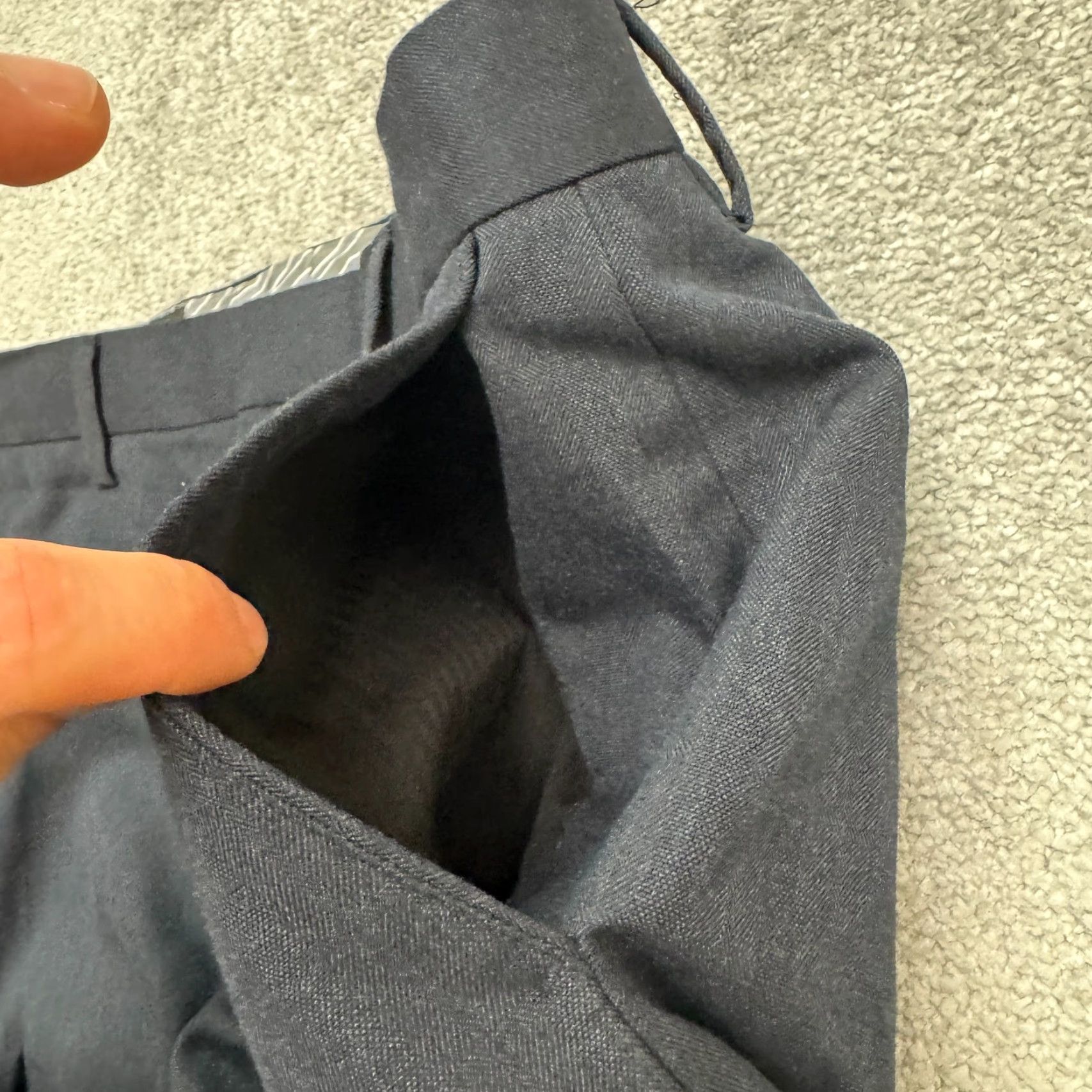 Banana Republic Banana Republic Slim Dress Pants Men 33x32 Blue Flat Front Straight Dress Pants Size US 33 - 3 Thumbnail