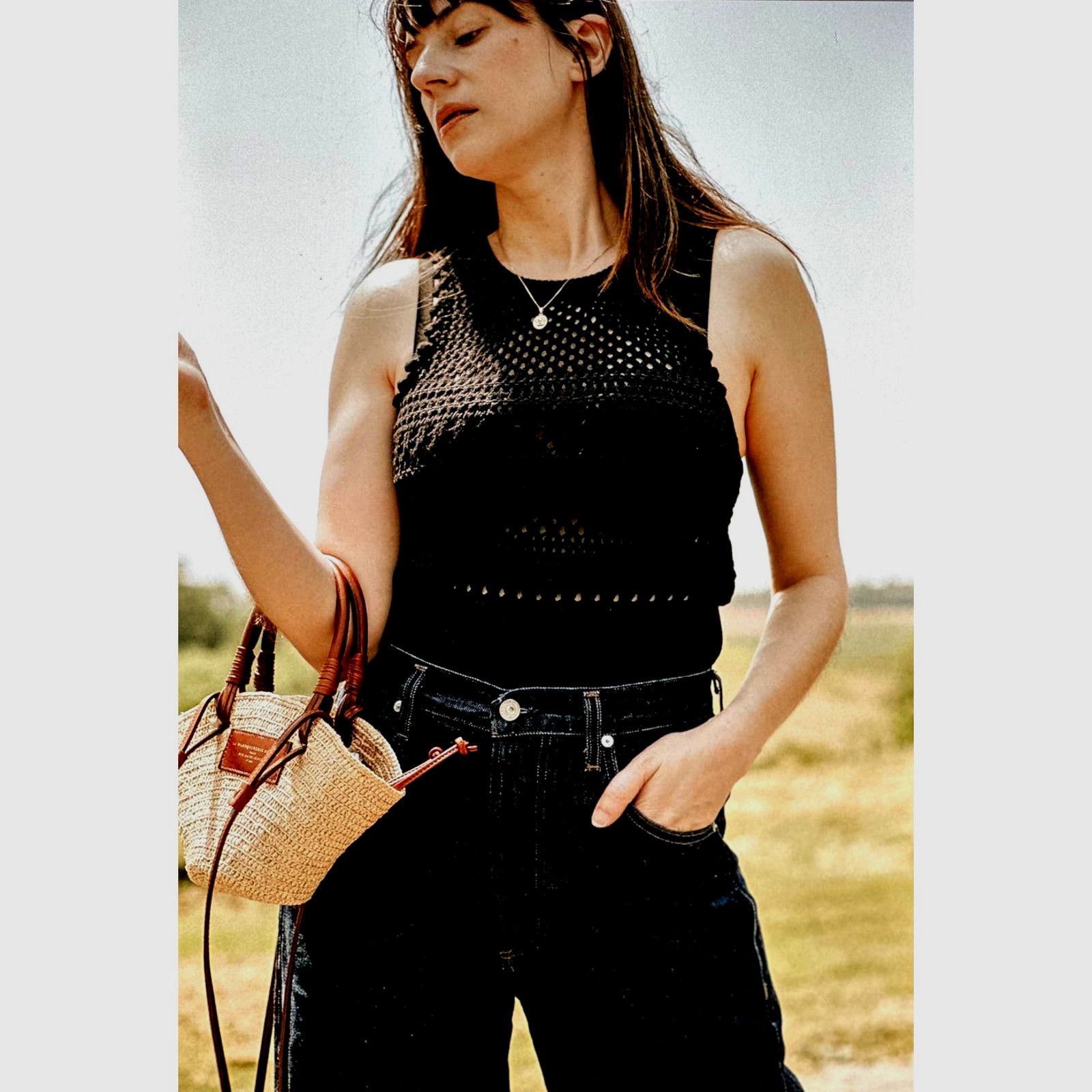 Other St Roche Crochet Semi Sheer Sleeveless Marilyn Tank Black L Size L / US 10 / IT 46 - 6 Thumbnail