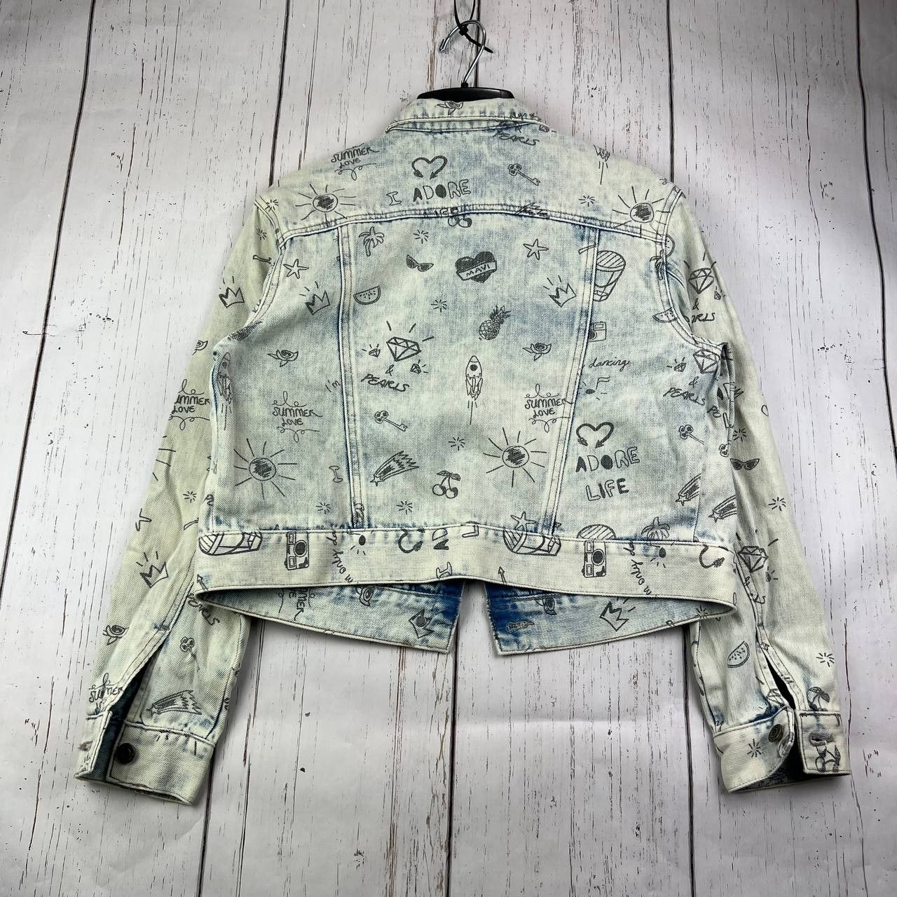 Mavi Mavi Small Printed Cropped Fit Stretchable Denim Jacket Size S / US 4 / IT 40 - 2 Thumbnail