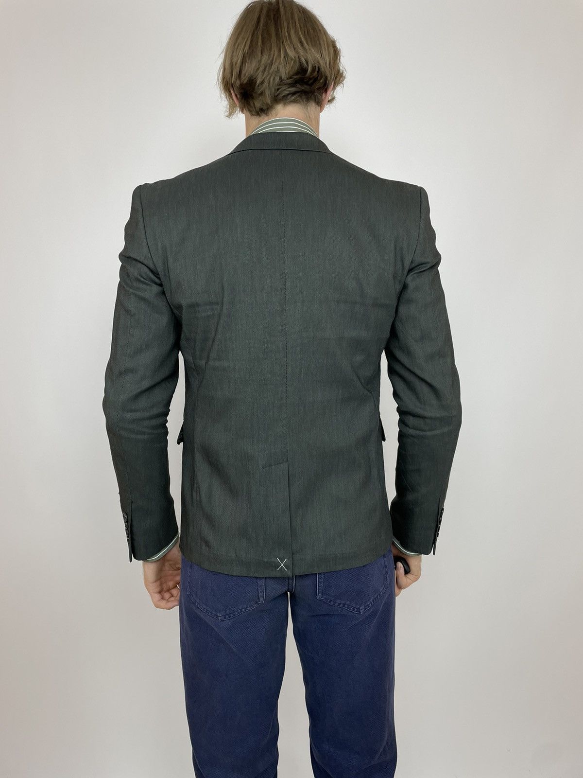 John Richmond JOHN RICHMOND LINEN BLAZER One Button Mens size 48 Size 48R - 8 Thumbnail