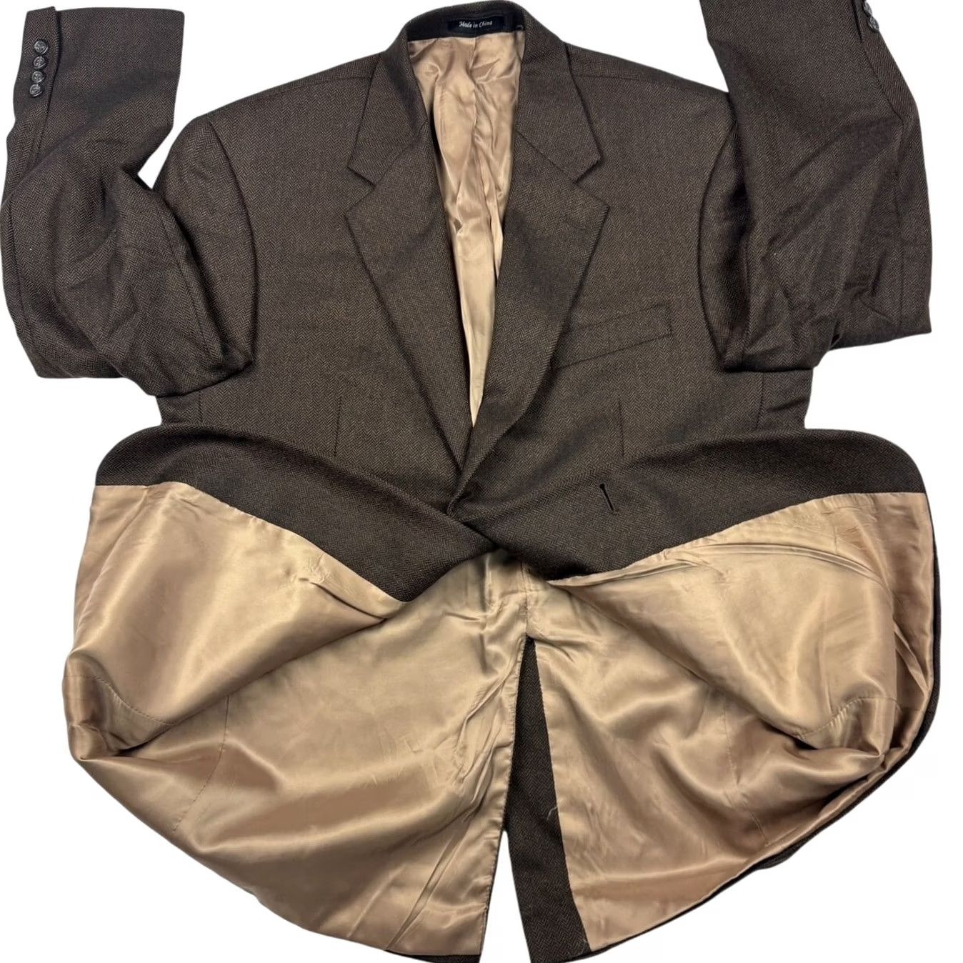 Ralph Lauren Ralph Lauren Blazer Men's Brown Herringbone Wool 2-Button 42R Size 42R - 3 Thumbnail