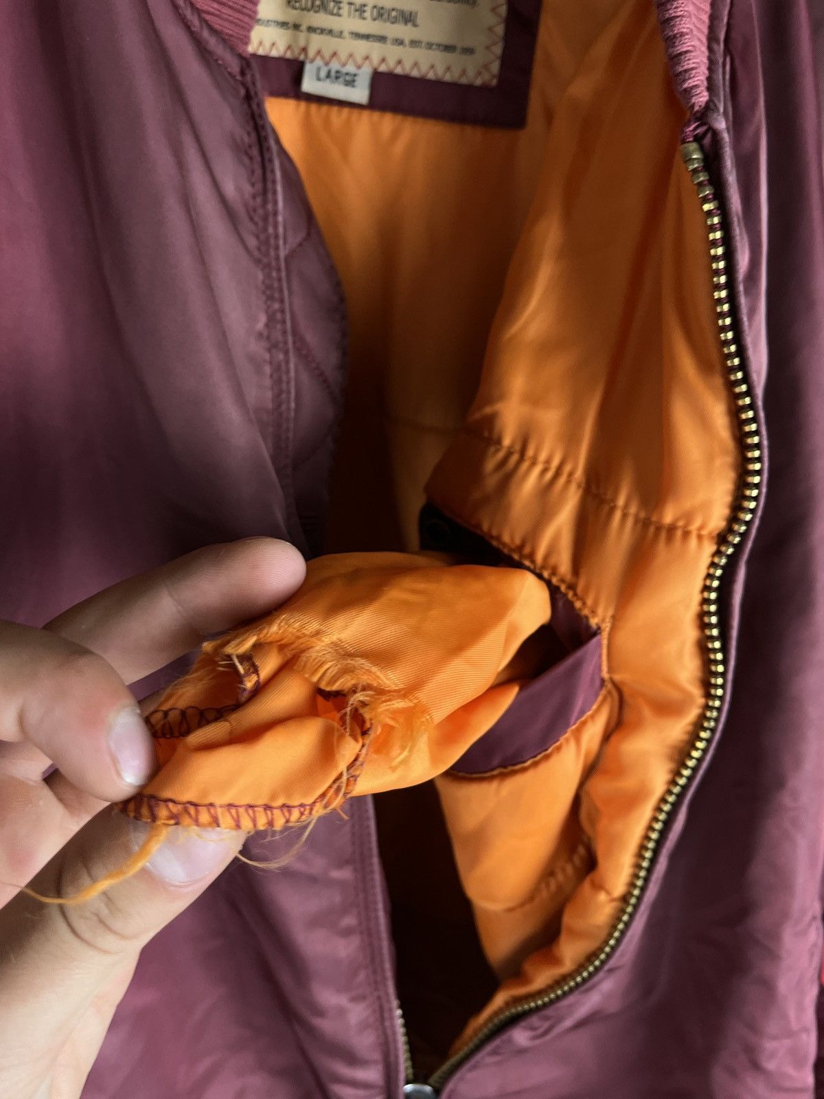 Alpha Industries Burgundy Alpha Industries Bomber Jacket 90s Vintage Size US L / EU 52-54 / 3 - 12 Thumbnail