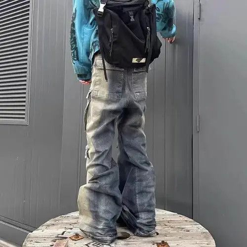 Japanese Brand × Jean Retro street gradient straight wide leg jeans Size US 32 / EU 48 - 3 Thumbnail