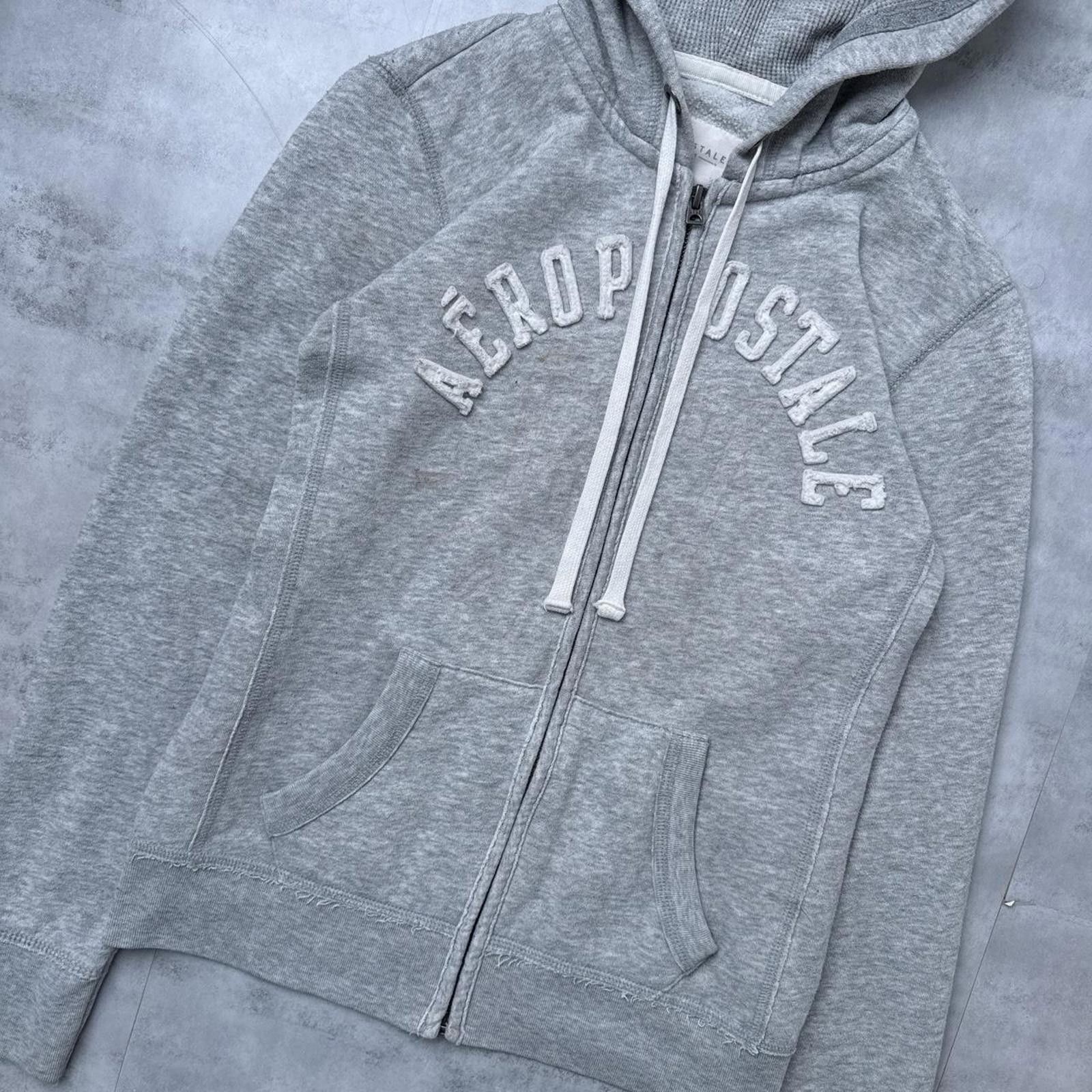 Aeropostale Y2K Aeropostale Gray Hoodie Zip Up Jacket Size XS / US 0-2 / IT 36-38 - 3 Thumbnail