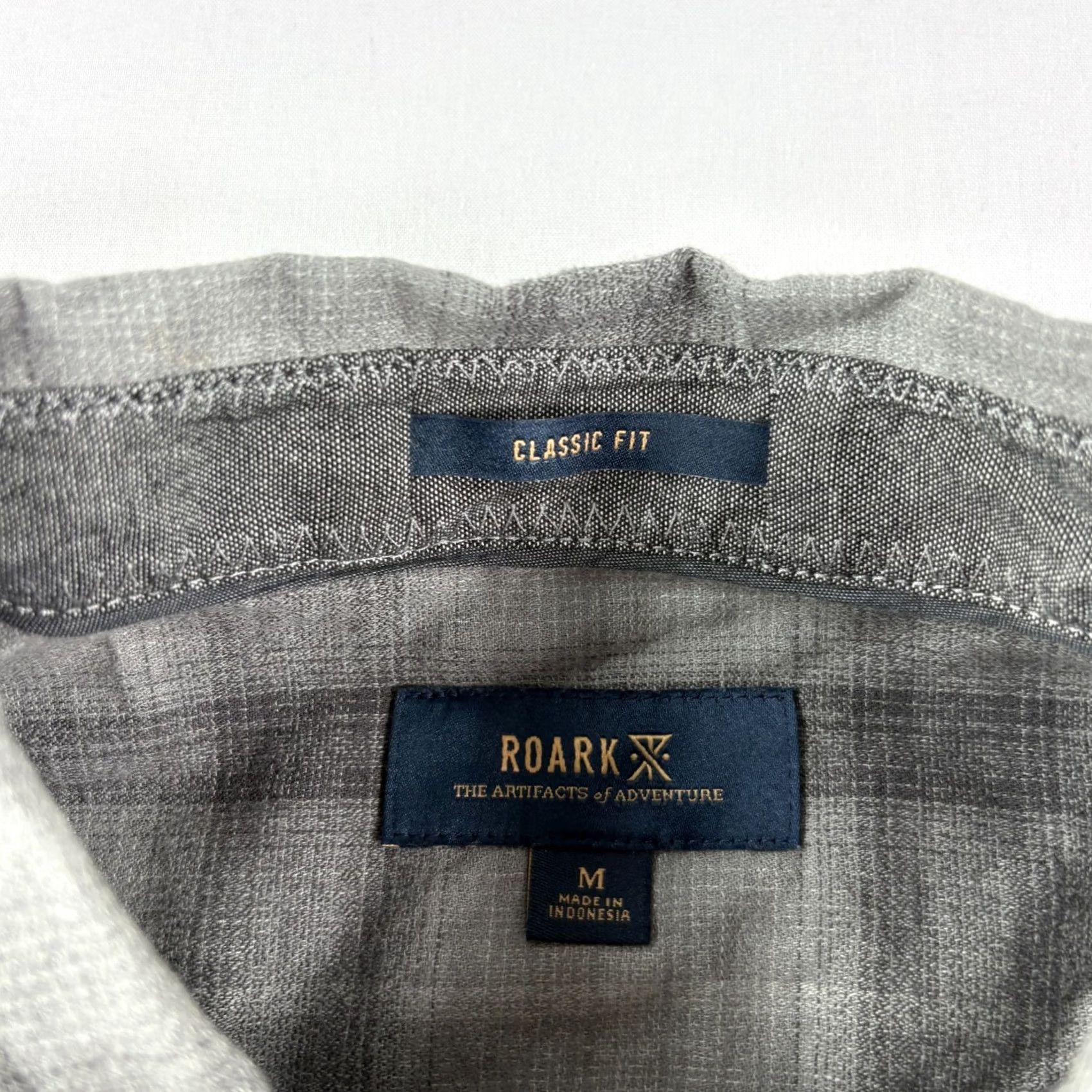 Roark Roark Cassidy Shirt Mens Medium Gray Plaid Button-Up Long Sleeve Casual Classic Fit Size US M / EU 48-50 / 2 - 4 Thumbnail
