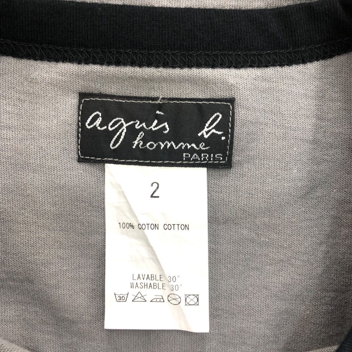 Designer × Vintage × agnes b. Pick!! Vtg AGNES B Plain Ringer Top Tee Tshirt Size US M / EU 48-50 / 2 - 5 Thumbnail