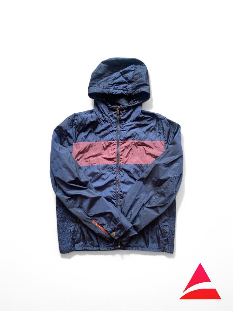 Prada Prada Sport - M Nylon Leather Jacket Navy Red Light Size US M / EU 48-50 / 2 - 1 Thumbnail