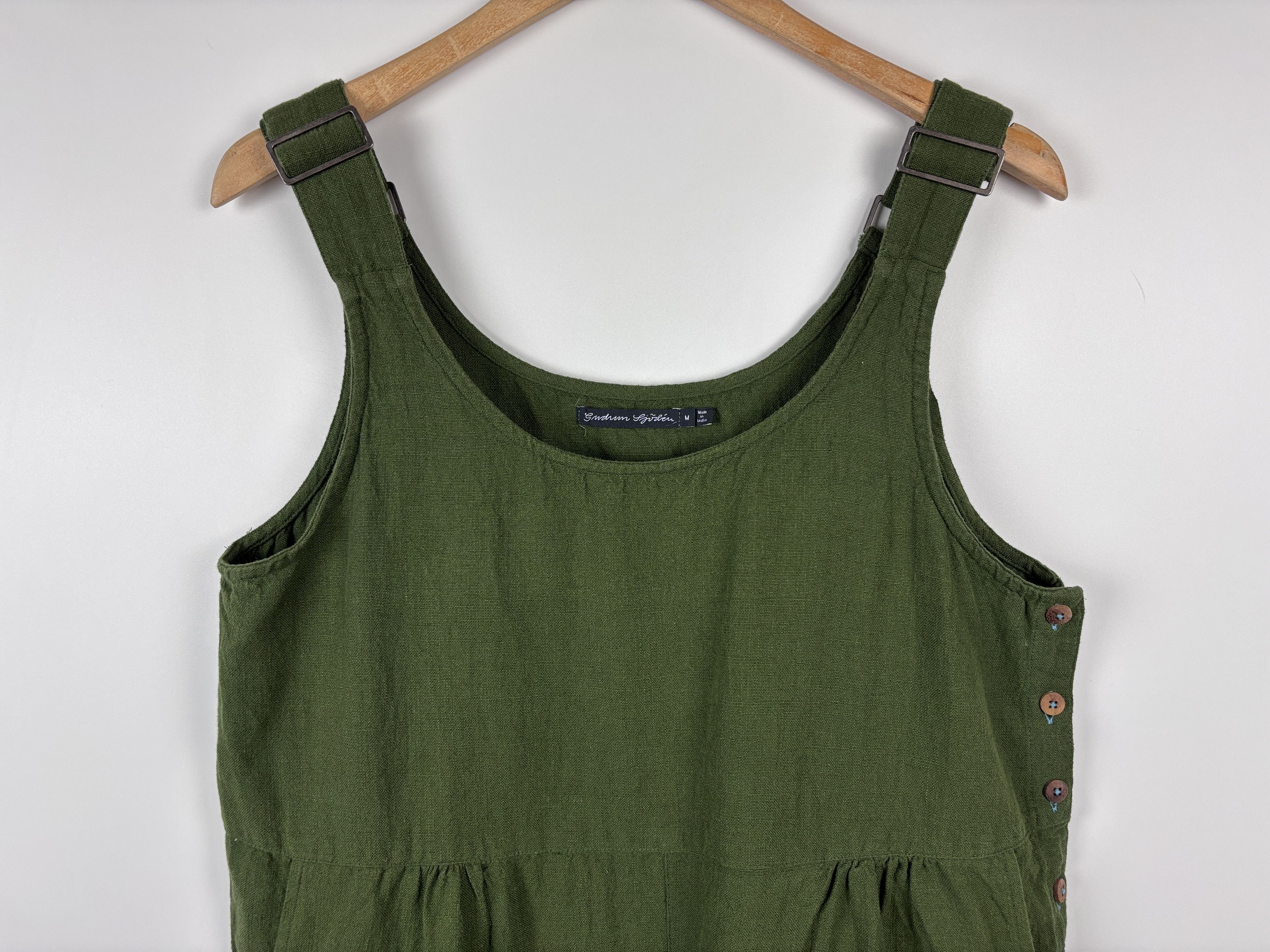 Gudrun Sjoden Gudrun Sjoden Dungaree Jumpsuit Overalls Cotton Linen M Size 30" / US 8 / IT 44 - 2 Thumbnail