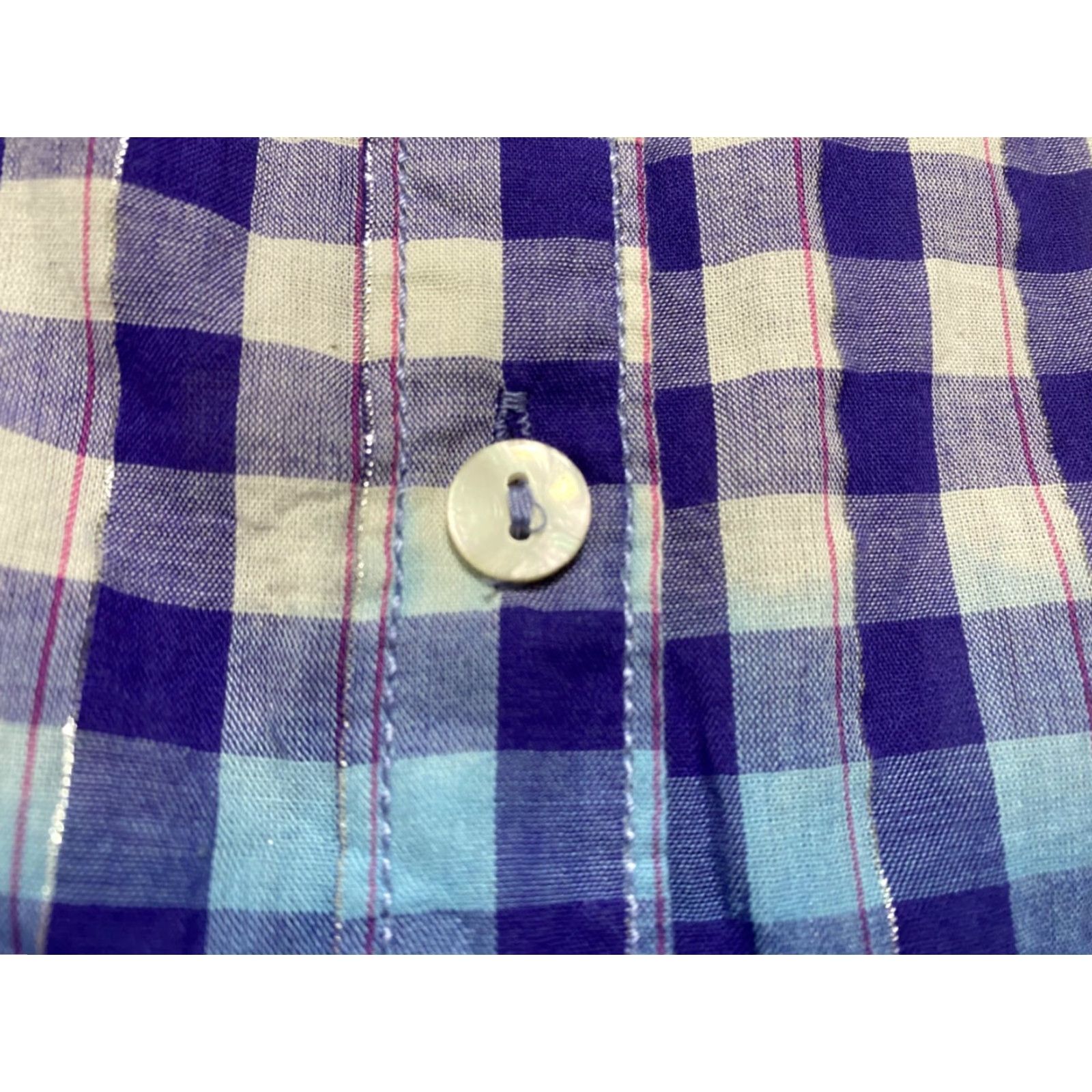 Vintage Pilcro Shirt Womens PS Button-Down Plaid Long Sleeve Cotton Blue Size S / US 4 / IT 40 - 4 Thumbnail