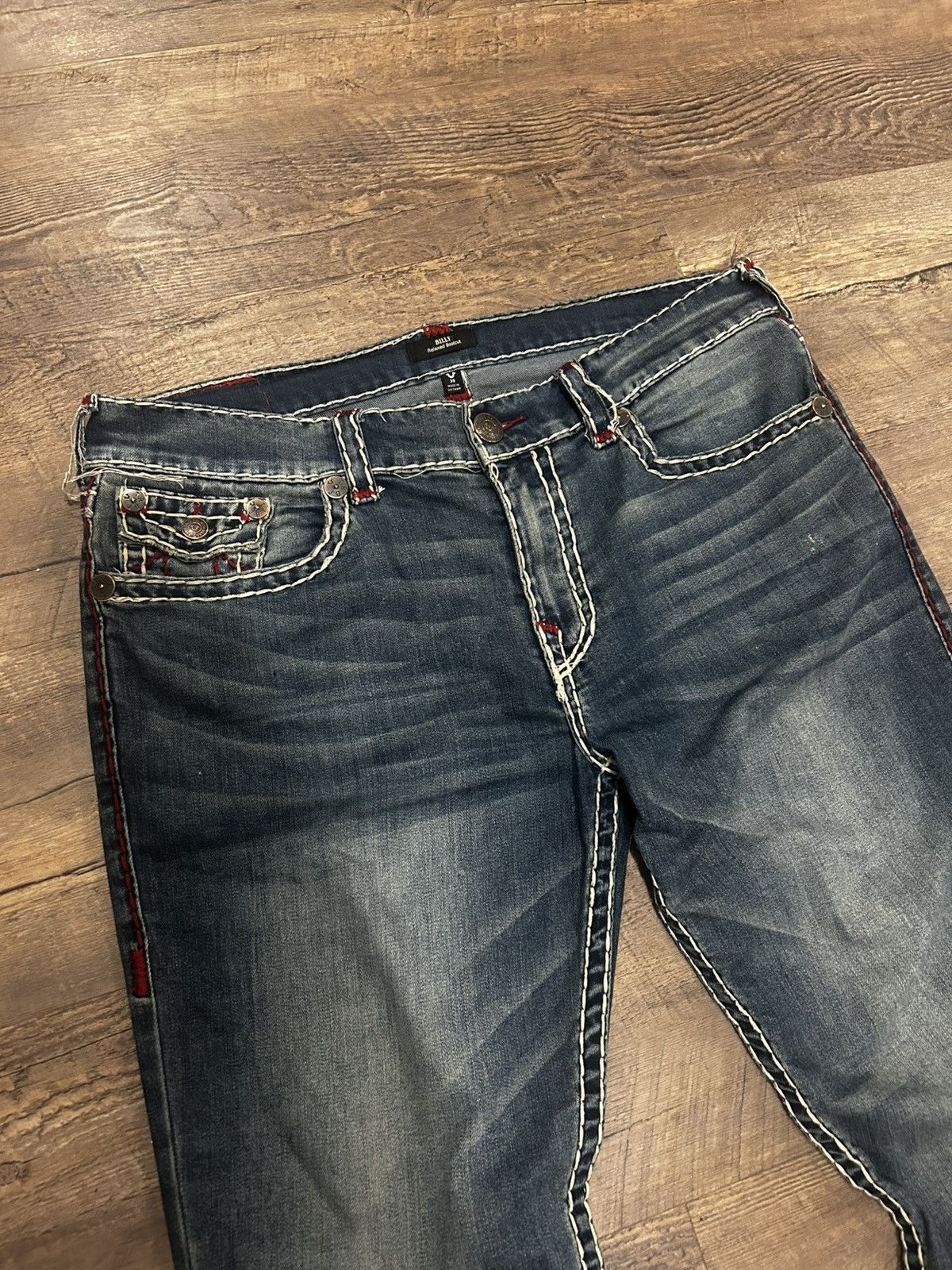 True Religion ☑️ Billy Super T Bootcut Blue Jeans ☑️ Size US 38 / EU 54 - 9 Thumbnail