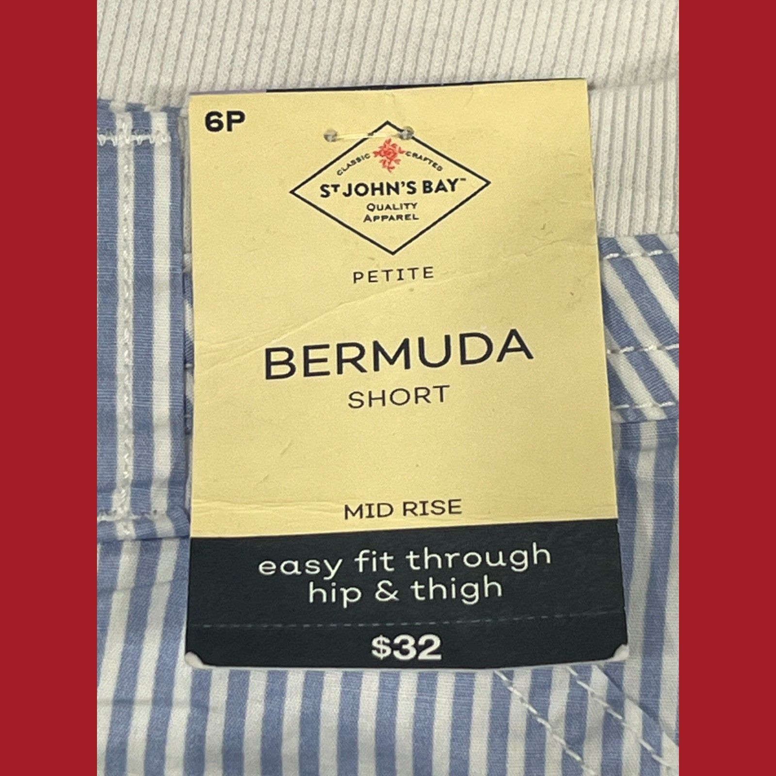Other St John's Bay - Women's Mid-Rise Striped Cargo Bermuda Short Size 26" / US 2 / IT 38 - 12 Thumbnail