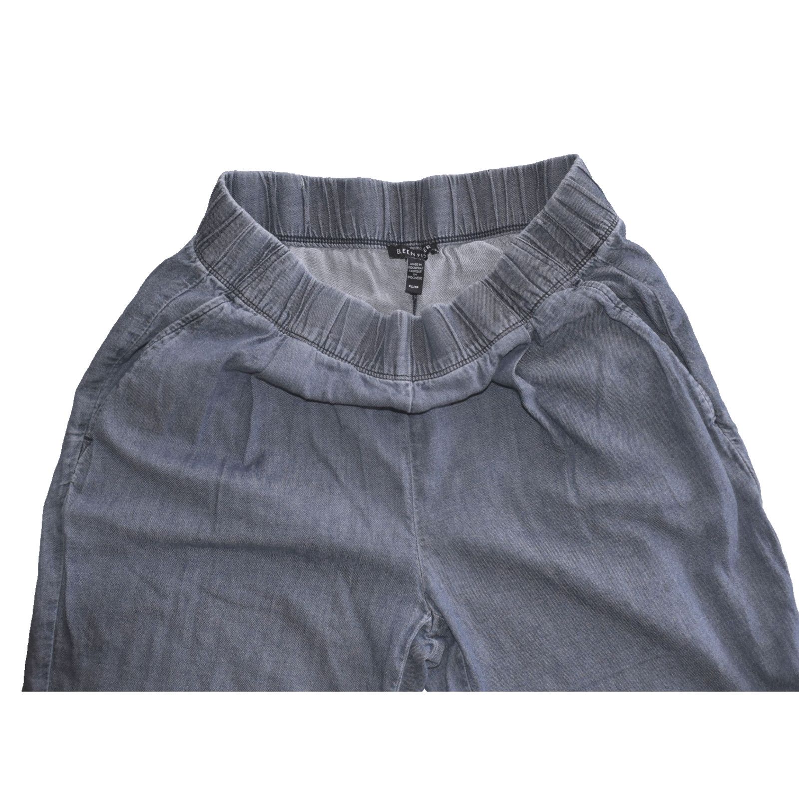 Eileen Fisher EILEEN FISHER Blue Org Cotton Denim Slash Pocket Pants Sz PS Size 27" / US 4 / IT 40 - 3 Thumbnail