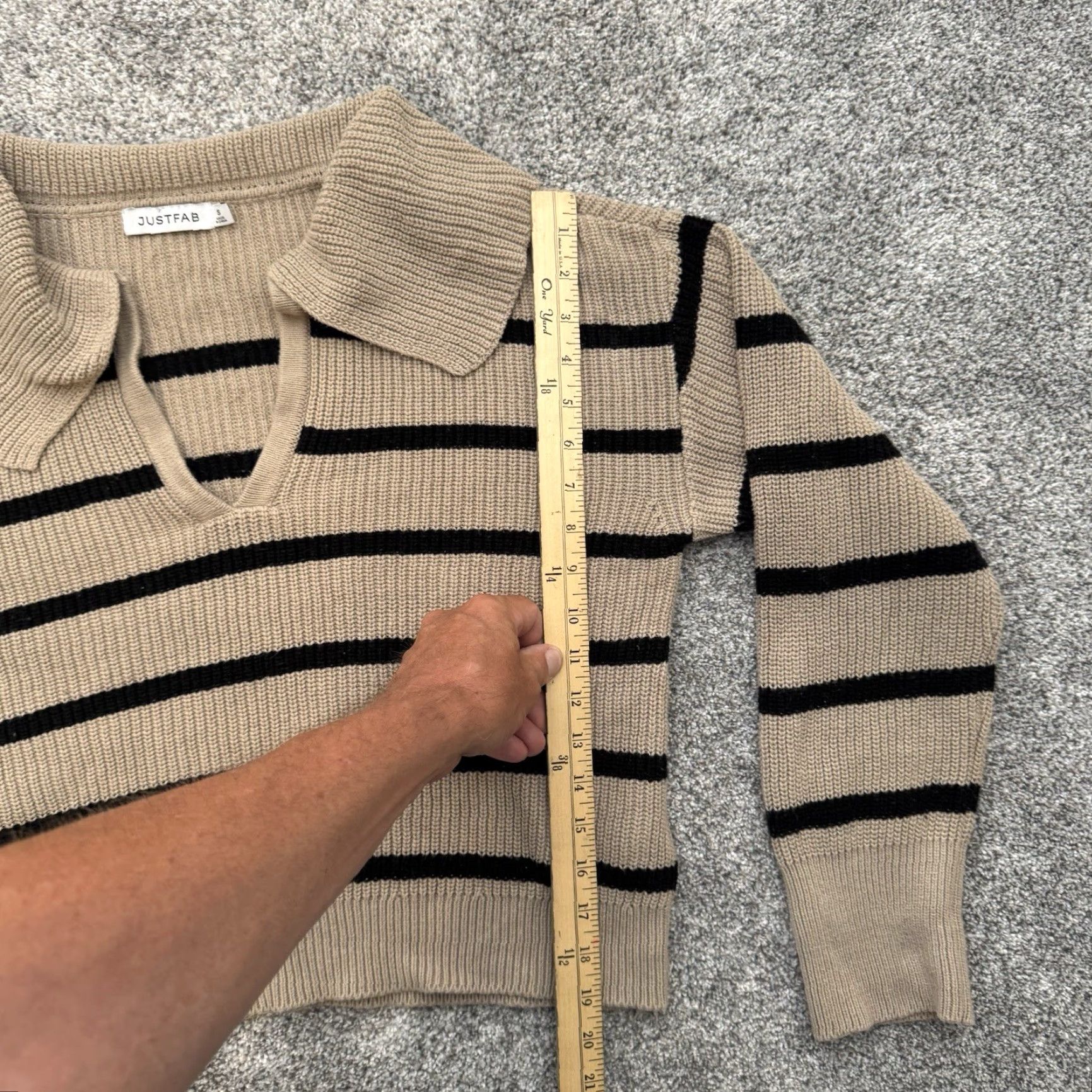 Vintage VINTAGE Cropped Knit Sweater Small Retro 70s Y2K Preppy Soft Girl Streetwear Beige Women Pullover Long Sleeve Casual Travel Size S Size S / US 4 / IT 40 - 2 Thumbnail