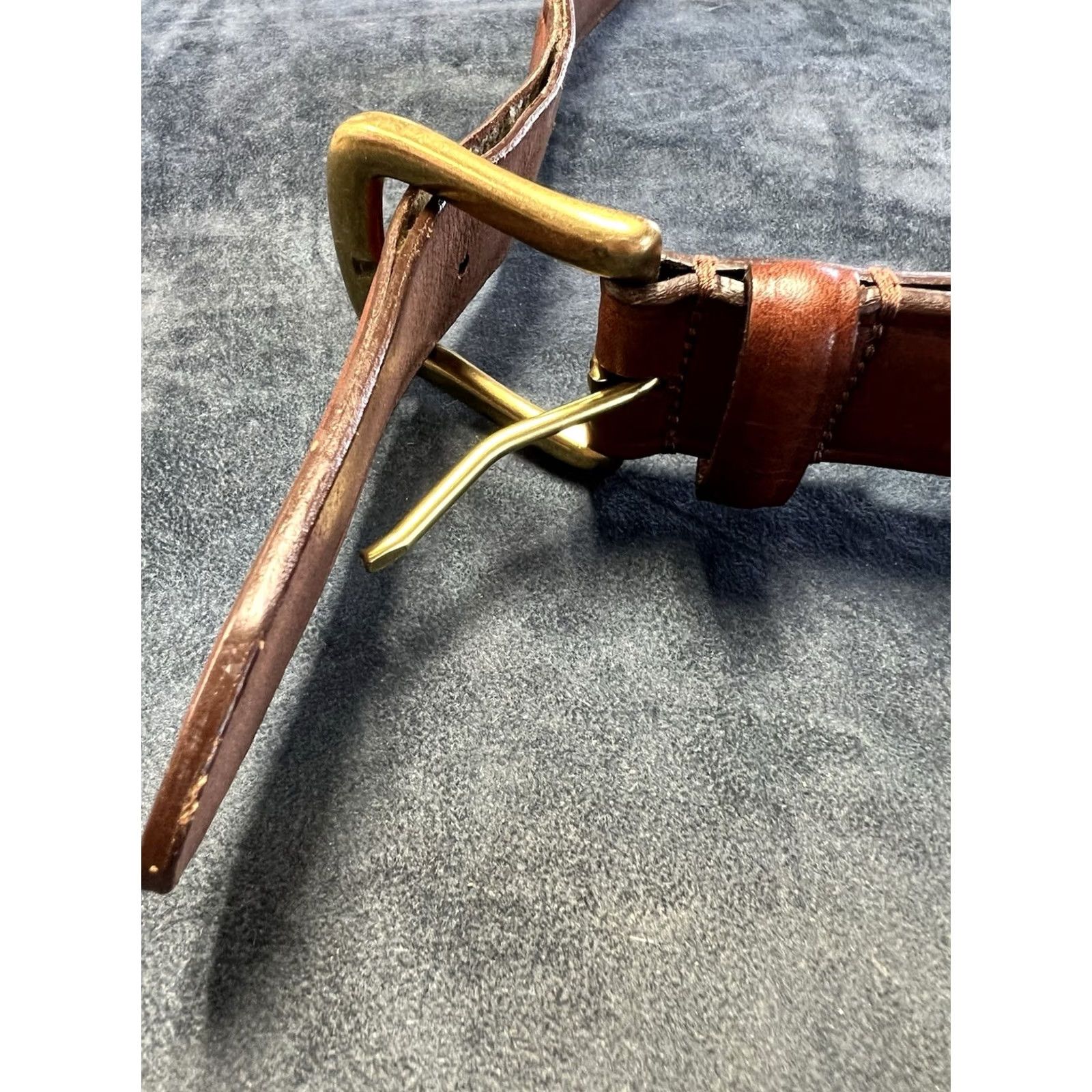 Chaps Ralph Lauren Chaps Belt Men Leather Brown 36 Brass Buckle Dress Golf Classic Adjustable Belt Size 38 - 3 Thumbnail