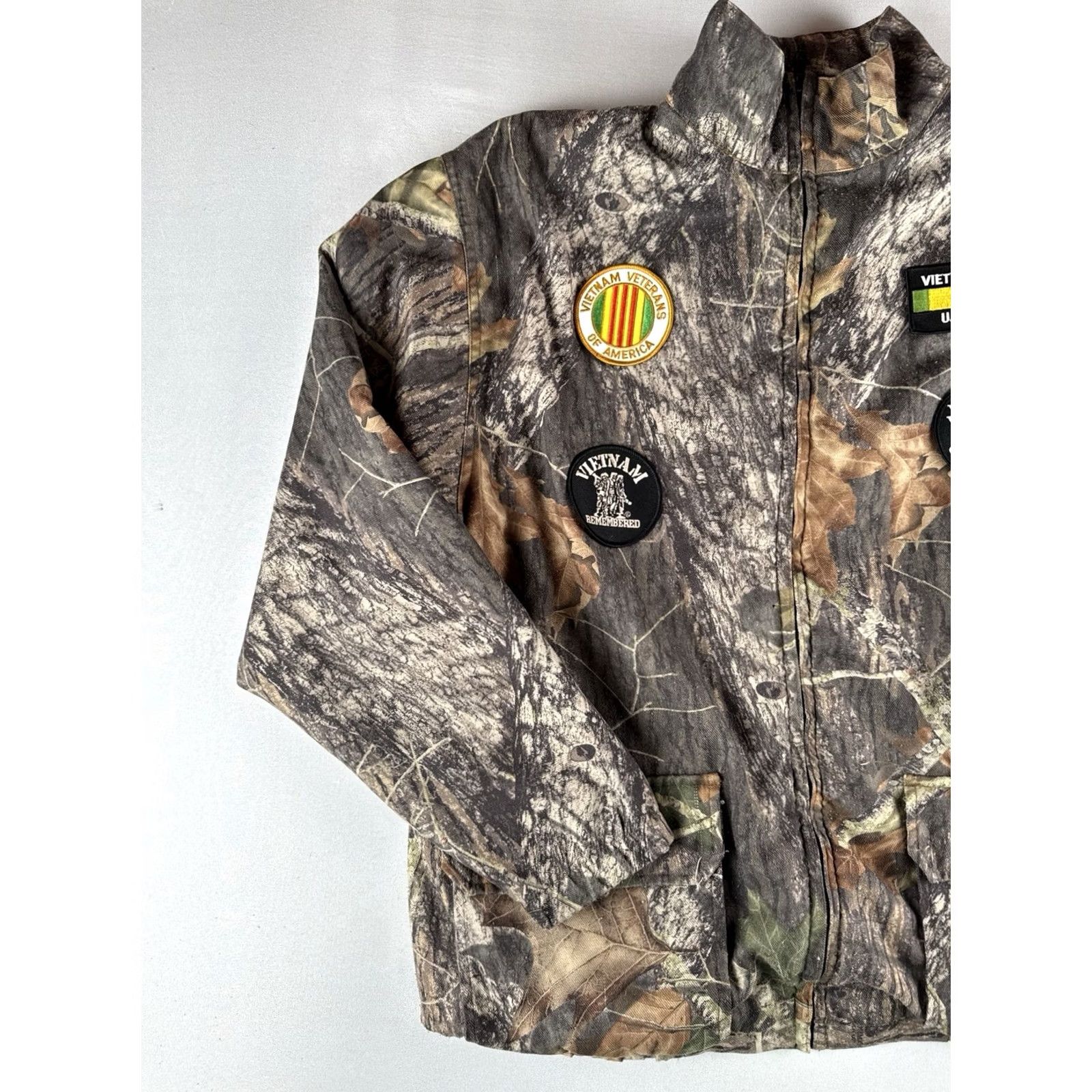 Vintage Wells Creek Outfitters Camo Hunting Jacket Fleece Lined Military Vietnam Veteran Patches USA XL Men Size US XL / EU 56 / 4 - 2 Thumbnail
