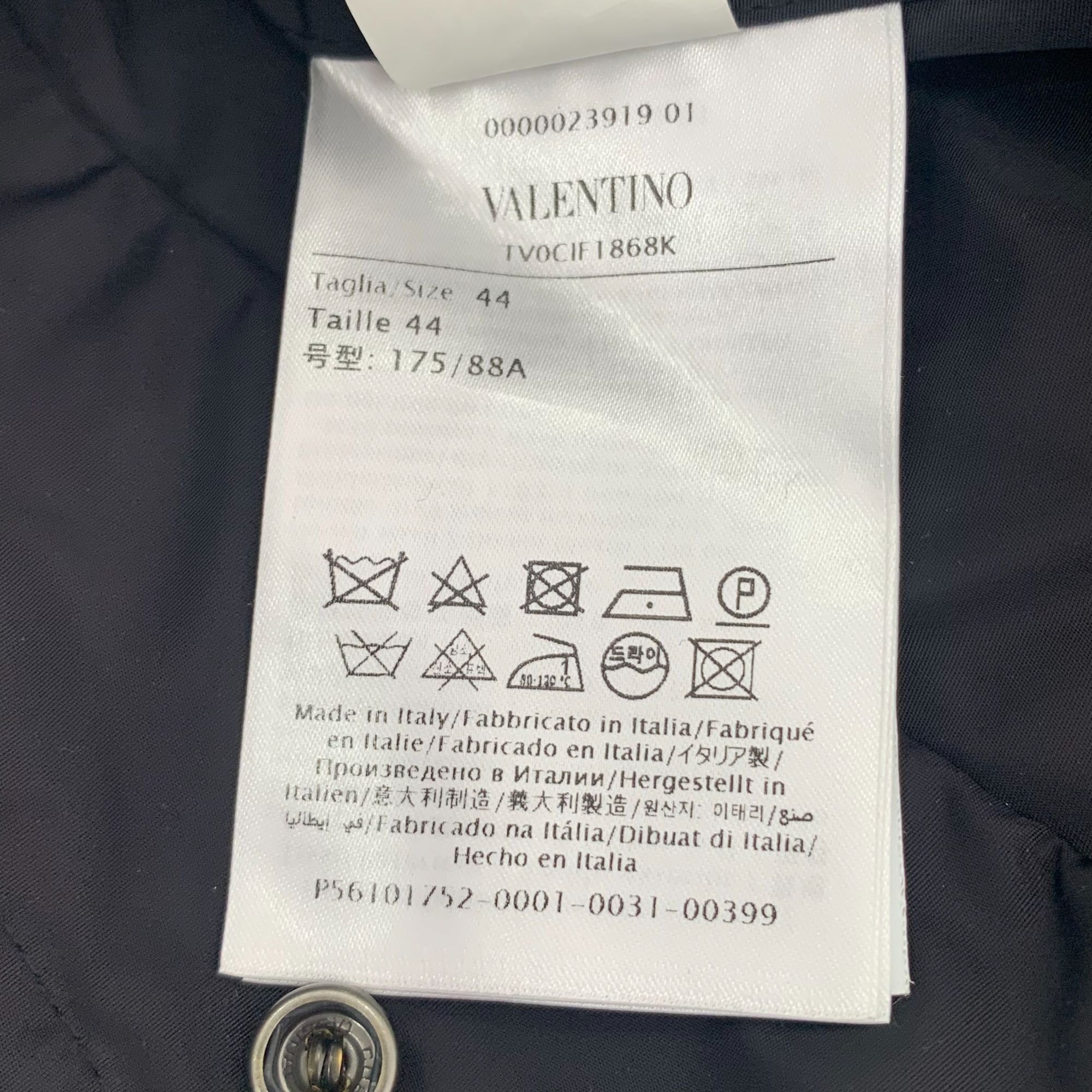 Valentino H11570 Valentino Dreamers Black Nylon Full-Zip Jacket Size US XS / EU 42 / 0 - 7 Thumbnail