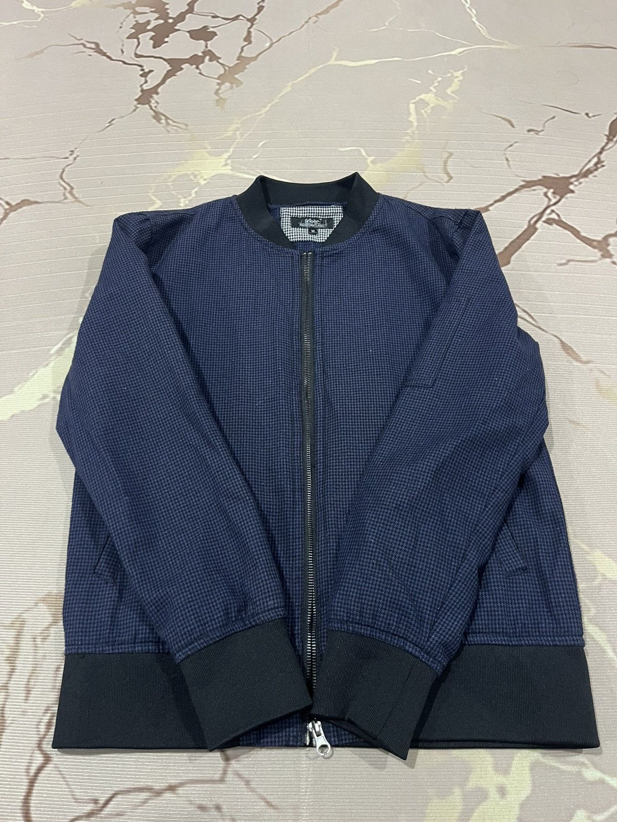 Japanese Brand Beno Navy Houndstooth Bomber Jacket M Size US S / EU 44-46 / 1 - 6 Thumbnail