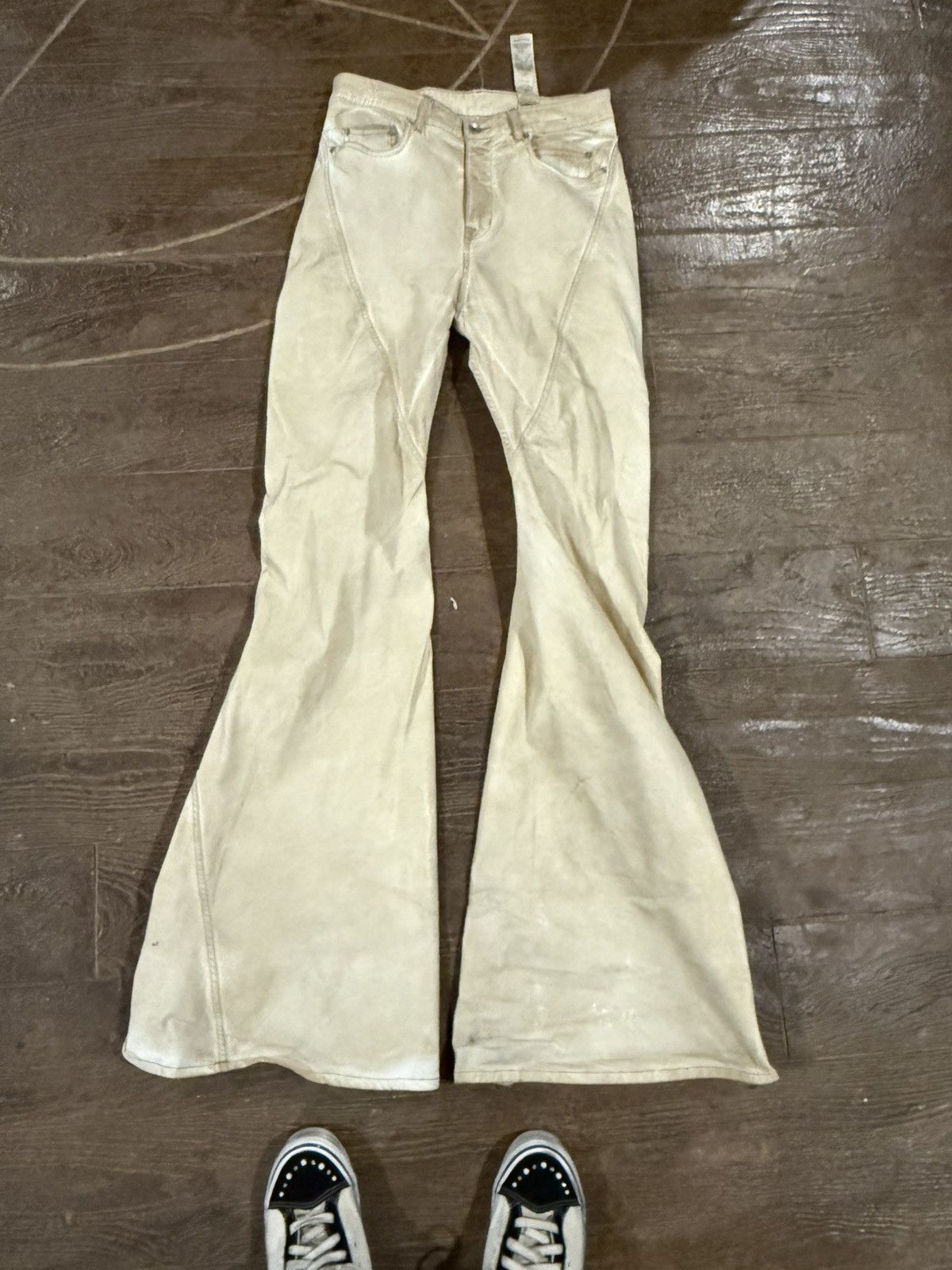 Rick owens Drkshdw Beige Hollywood Bias Bootcut Jeans
