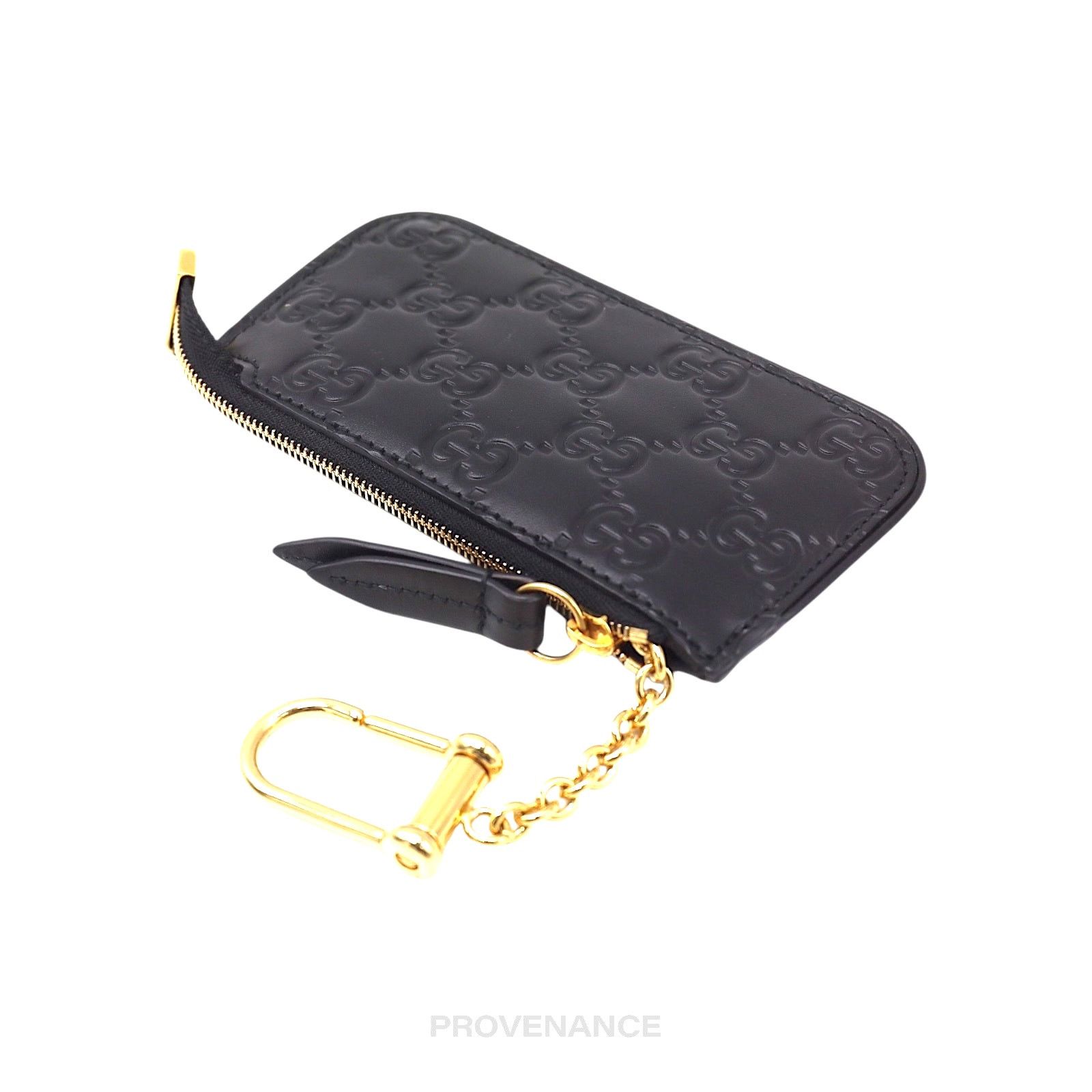 Gucci 🔴 Gucci Key Pouch Cles - Black GG Guccissima Leather Size ONE SIZE - 4 Thumbnail