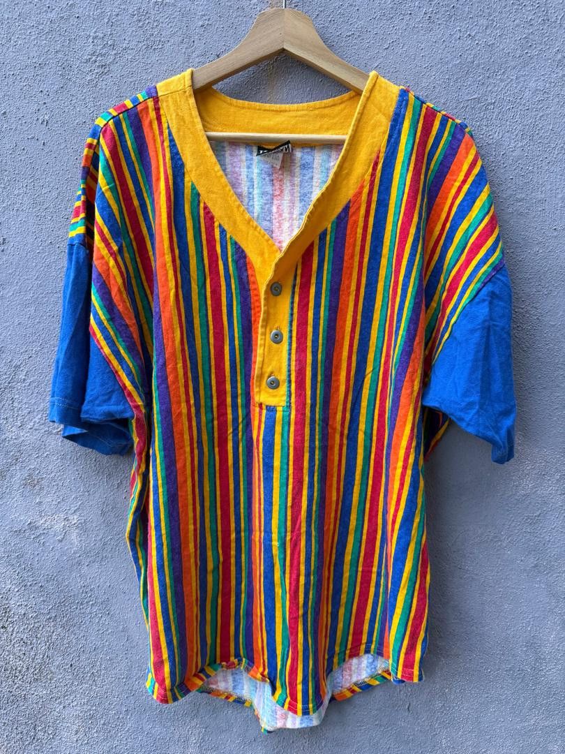 Vintage 90s Multi Colour Italian Club Vintage Tee Size US L / EU 52-54 / 3 - 1 Thumbnail