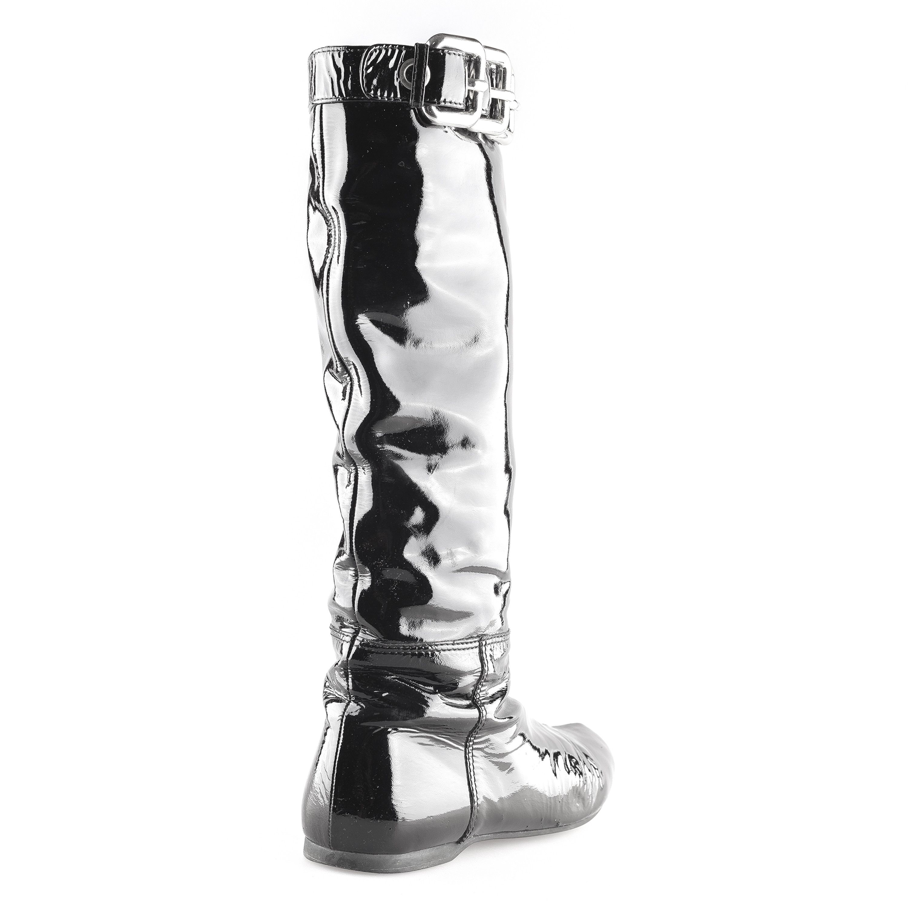 Miu Miu Miu Miu Black Patent Leather Vintage Buckle Boots (37 EU) Size US 6 / IT 36 - 4 Thumbnail