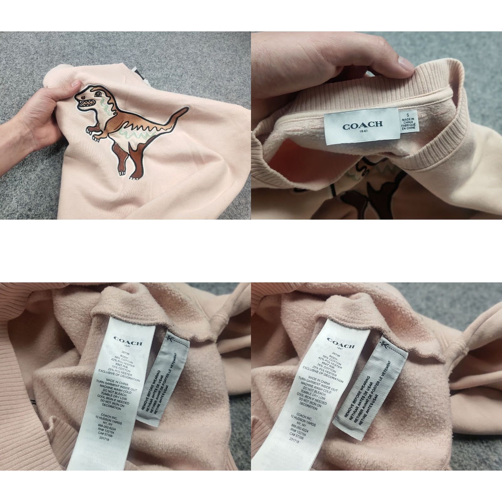 Coach VINTAGE Coach Rexy dinosaur embroidery Logo beige Crew Neck sweatshirt Size S / US 4 / IT 40 - 9 Thumbnail
