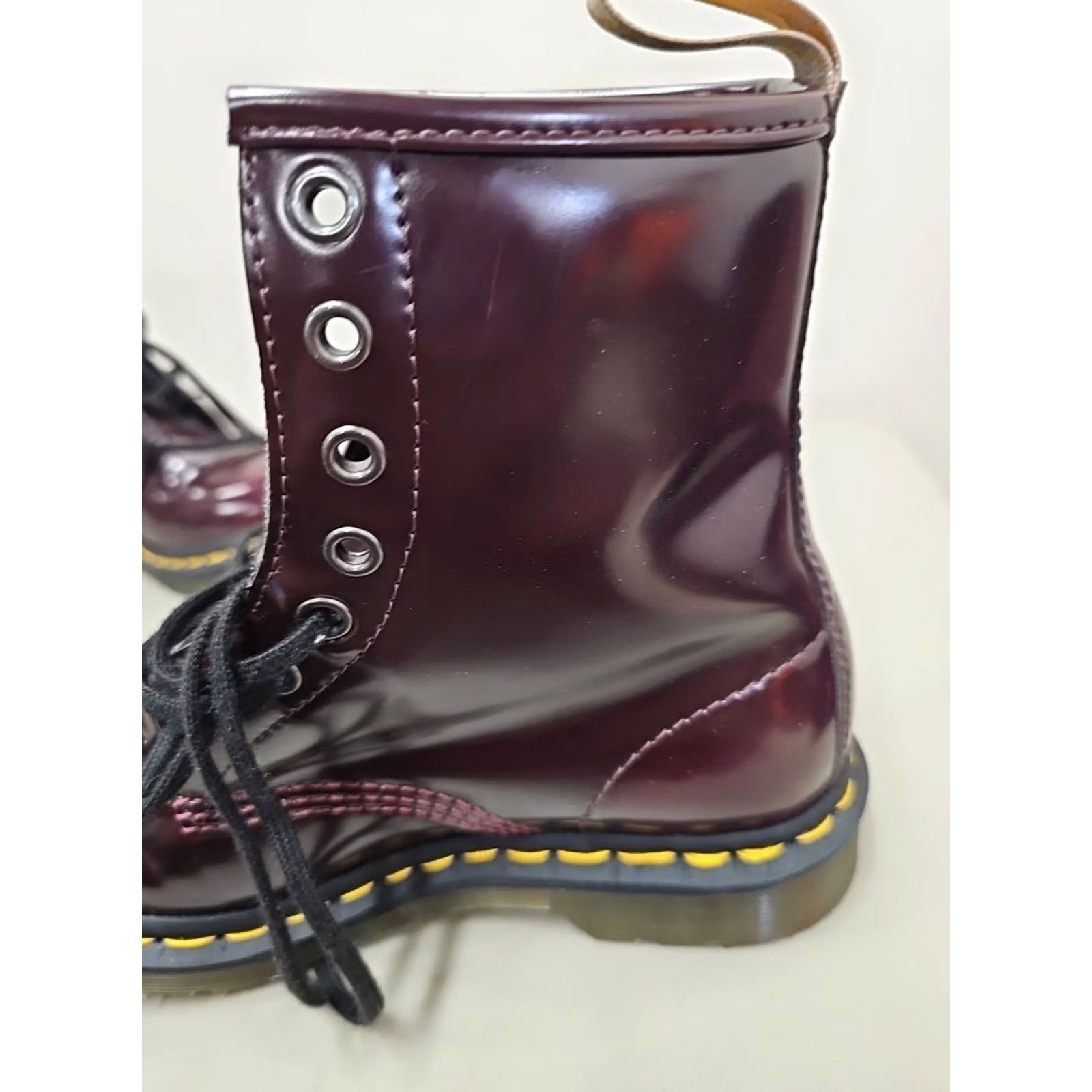Dr. Martens Doc Martens Combat Boots 24226 Burgundy Maroon Cherry Red EU 37 Womens Vintage Leather Lace Up Rubber 90s Punk Biker Comfort Ankle Boot Shoes Size US 6 / IT 36 - 6 Thumbnail