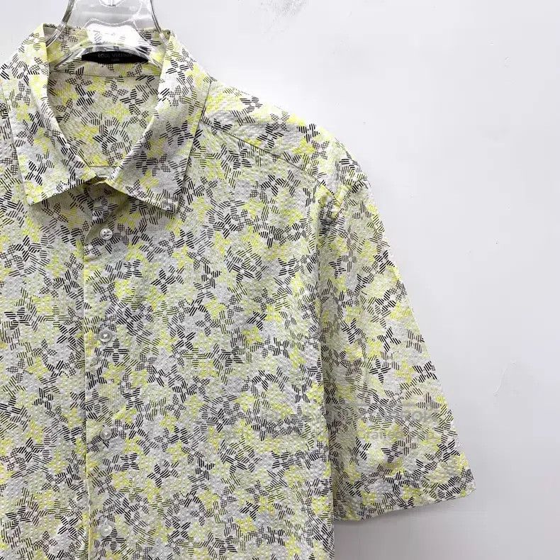 Louis Vuitton Louis Vuitton Yellow print cotton lapel single-breasted sh Size US L / EU 52-54 / 3 - 3 Thumbnail
