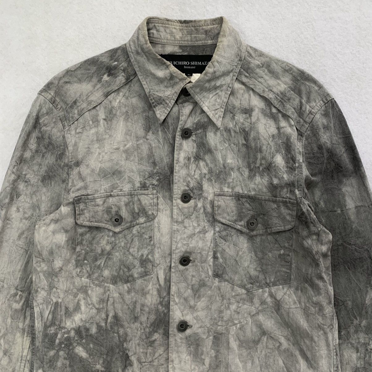 Ryuichiro Shimazaki Ryuichiro Shimazaki Homme Marble Wash Denim Shirt Jacket Size US L / EU 52-54 / 3 - 2 Thumbnail