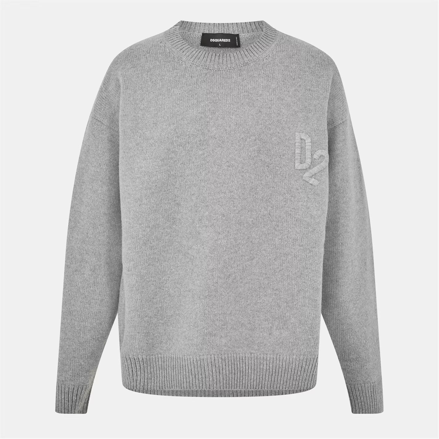 Dsquared2 o1g2r1mq0426 Ribbed Crew Neck Jumper in Grey Size US XL / EU 56 / 4 - 1 Thumbnail