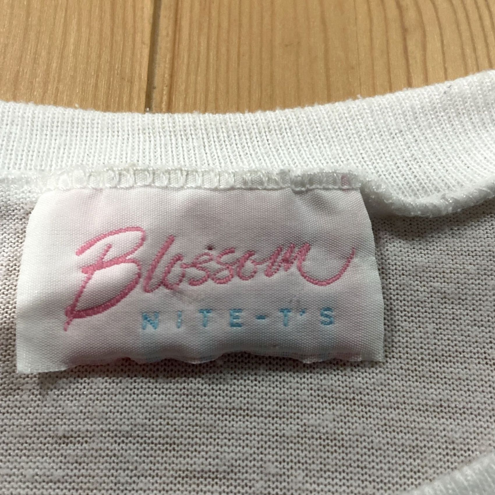 Vintage Blossom Nite - T's Night Gown Shirt White 1x-3X Regular USA Nature Fish Flowers Nite Blossom Mens Women Girls Boys Size ONE SIZE - 3 Thumbnail