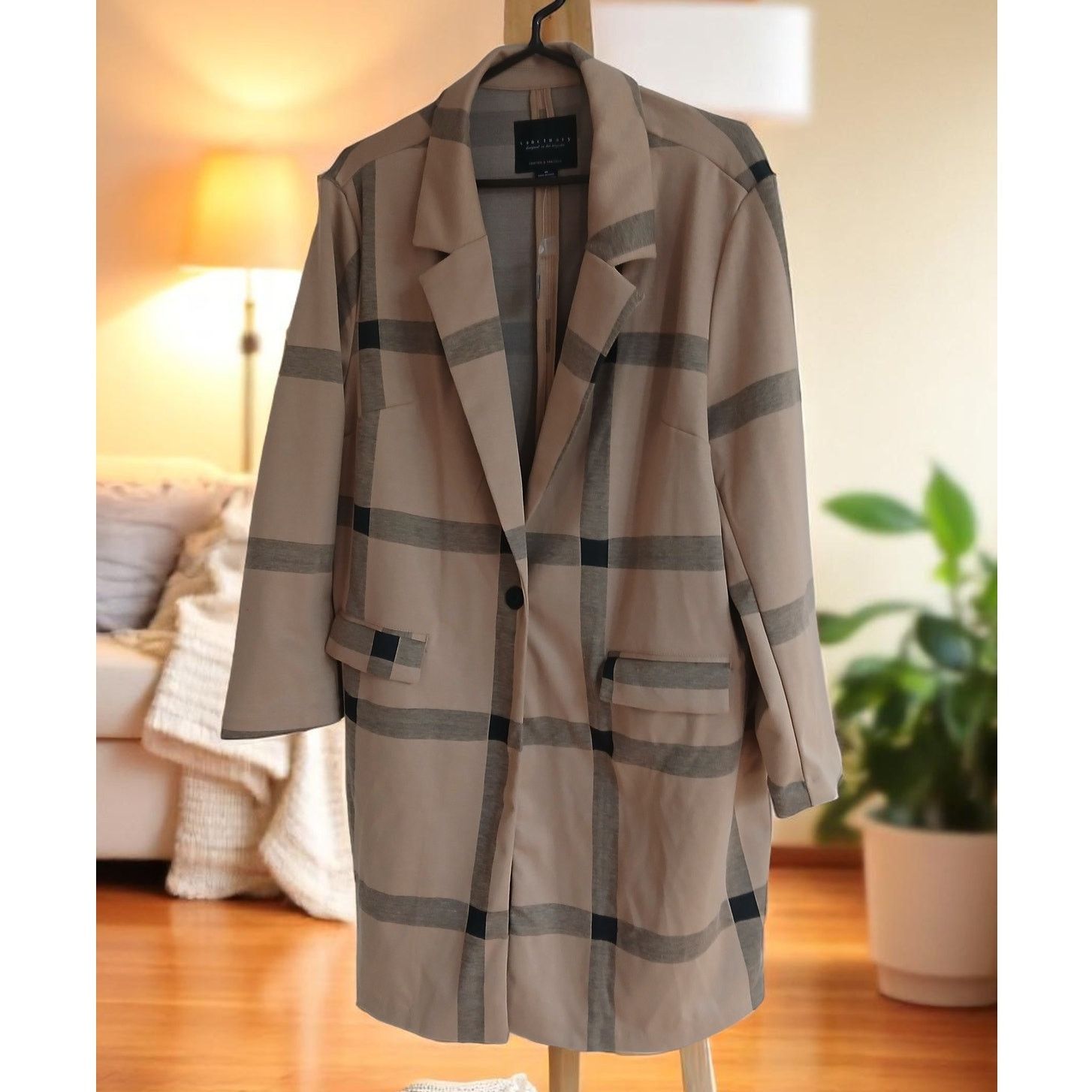 Sanctuary Sanctuary Catalina Camel Plaid Coat - Size 1X - NWOT Size XL / US 12-14 / IT 48-50 - 1 Thumbnail