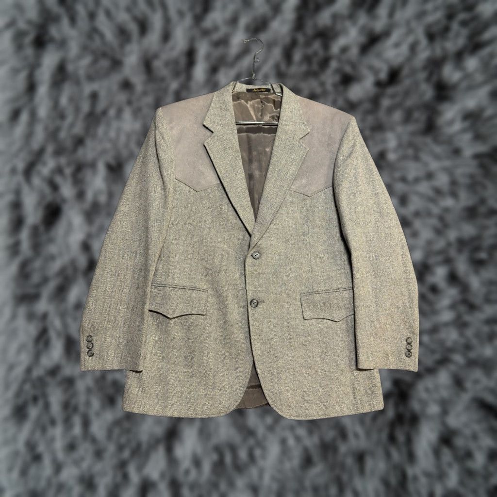 Levi's VINTAGE Levi's Western Wear Blazer Corduroy Gray 42R Men Regular Single-Breasted Notch Lapel Size 42R - 1 Thumbnail