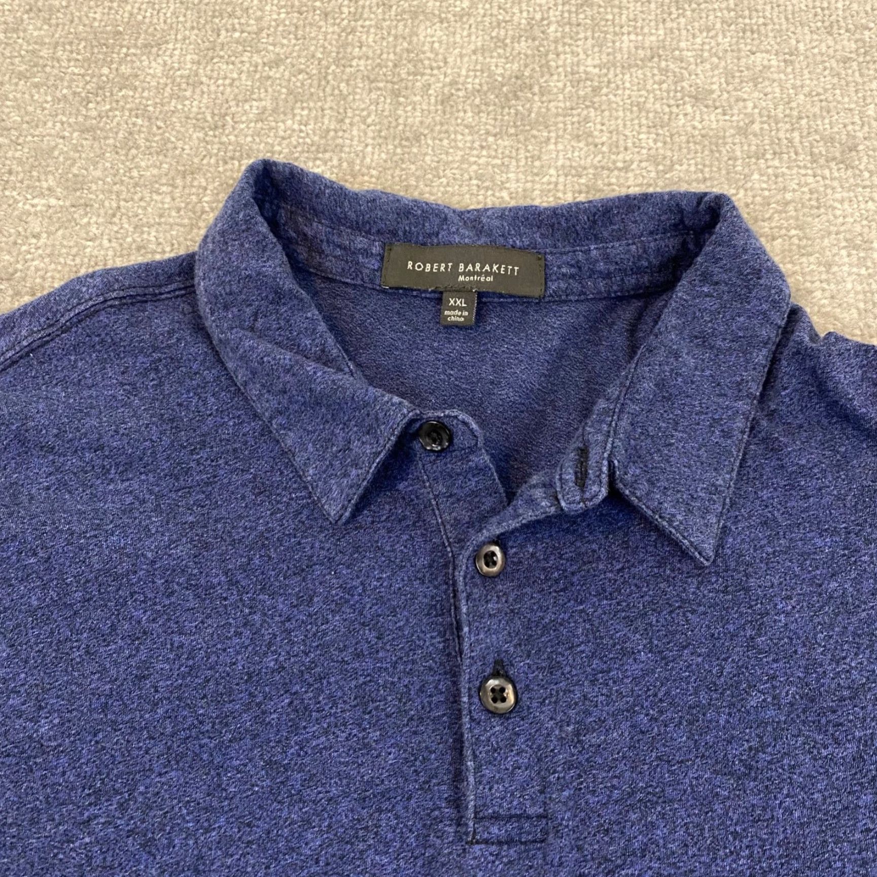 Vintage Robert Barakett Polo Mens 2XL Blue Golf Shirt Montreal Designer Long Sleeve Size US XXL / EU 58 / 5 - 2 Thumbnail