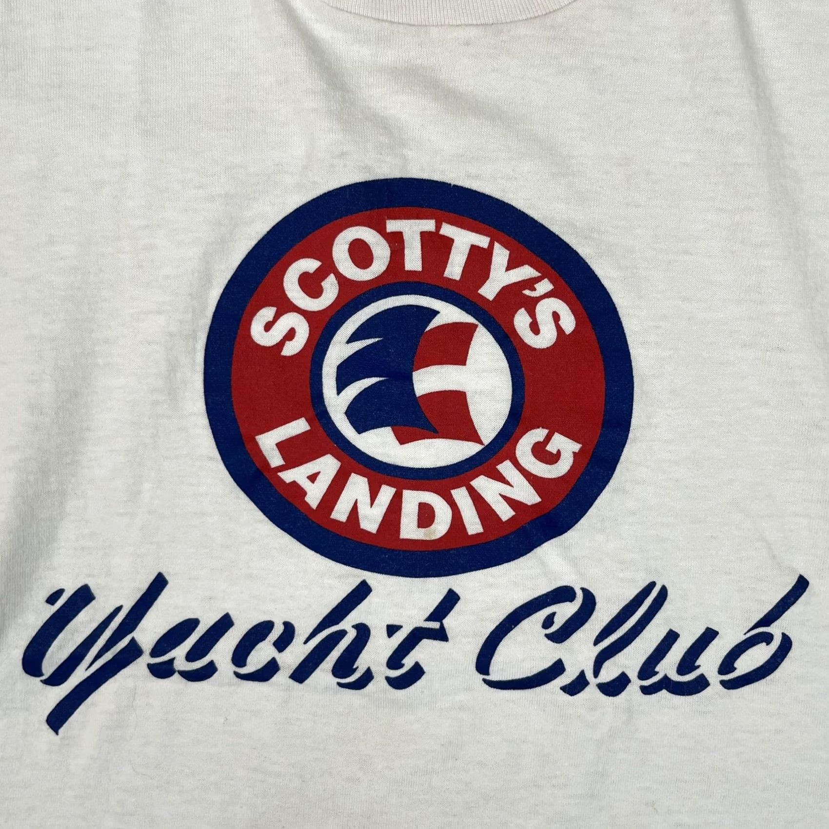 Vintage Vintage Screen Stars Best Scotty'S Landing Yacht Club Shirt Mens M/L White Size US M / EU 48-50 / 2 - 2 Thumbnail