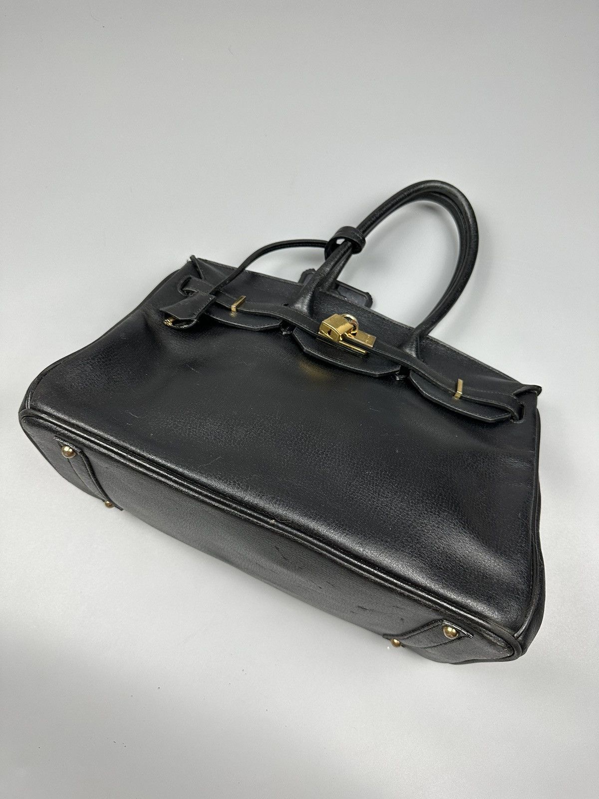 Handmade Hermes Birkin Inspired Custom Leather Handmade Bag Size ONE SIZE - 6 Thumbnail