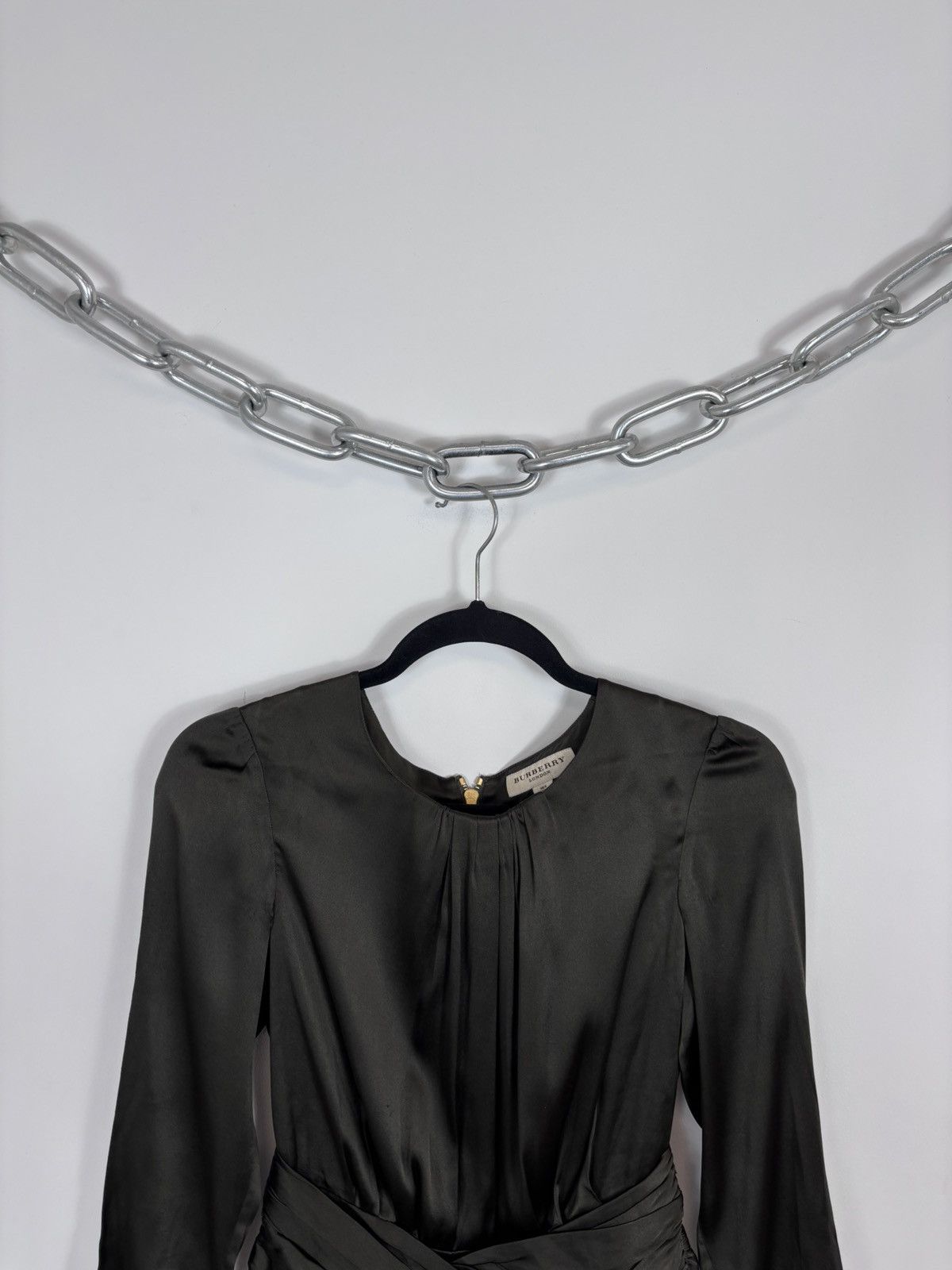 Burberry Burberry London Women’s Khaki Long Sleeve Blouse Top Size XS / US 0-2 / IT 36-38 - 3 Thumbnail