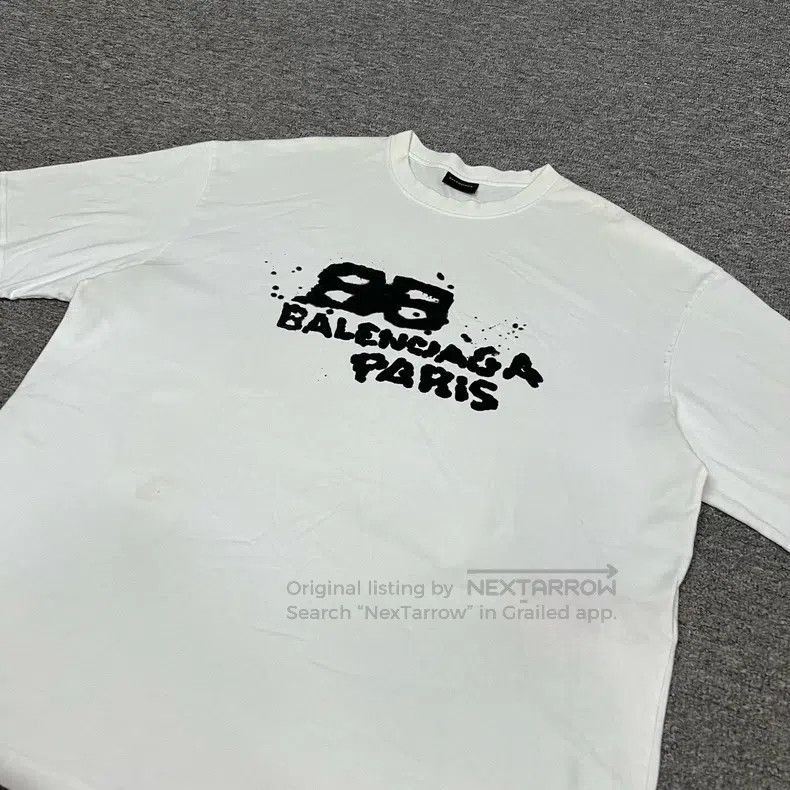 Balenciaga Balenciaga Graffiti Logo Short Sleeve T-Shirt Size US XL / EU 56 / 4 - 3 Thumbnail