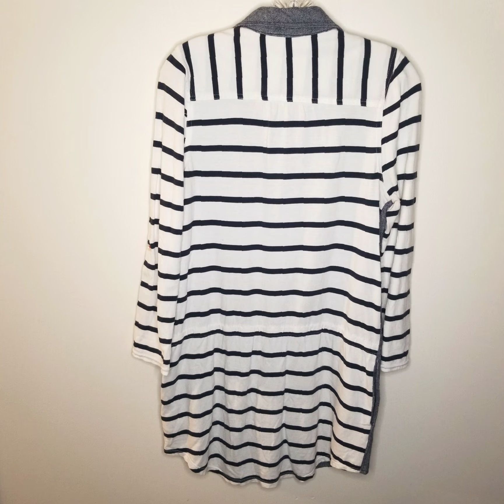 Vintage 9-H15 STCL Womens Shirt Dress Long Sleeve Button Up Size M Blue White Size M / US 6-8 / IT 42-44 - 5 Thumbnail