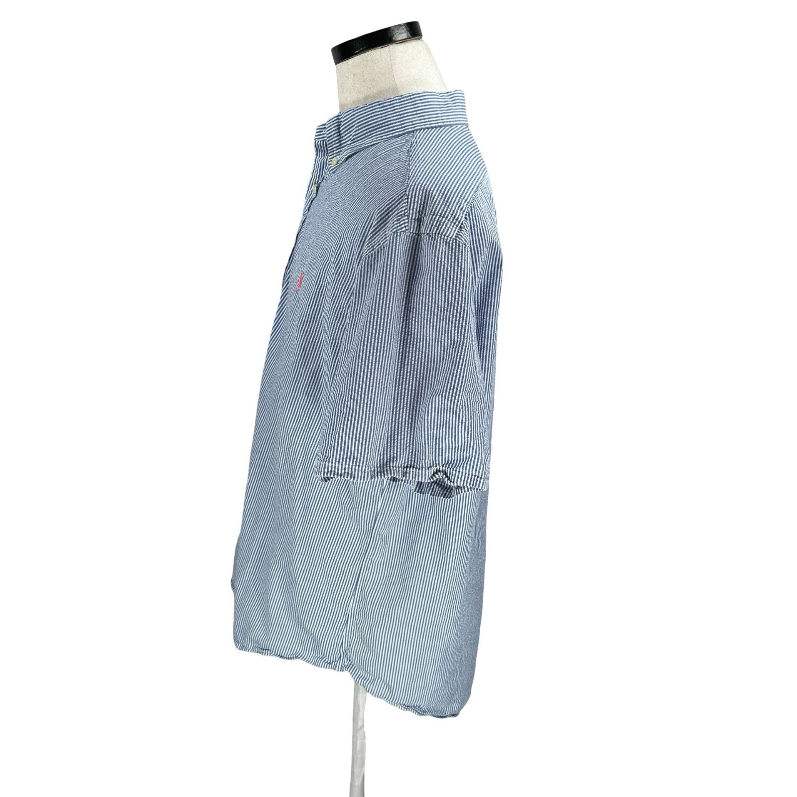 Ralph Lauren Polo Ralph Lauren Seersucker Shirt Men's 2XL XXL Blue White Size US XXL / EU 58 / 5 - 4 Thumbnail