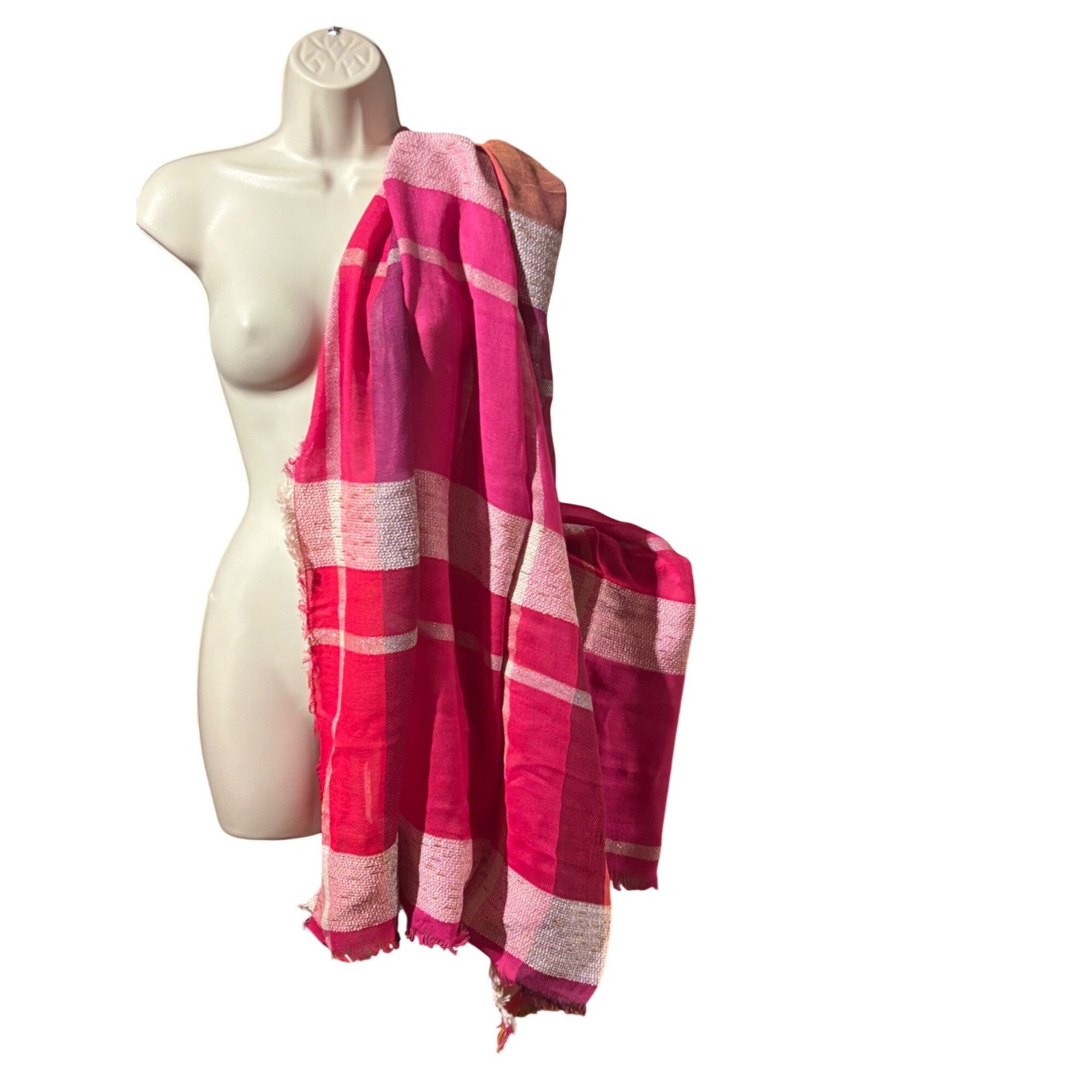 Other INC International Concepts INC Touch Of Shine Plaid Wrap Sca Size ONE SIZE - 4 Thumbnail